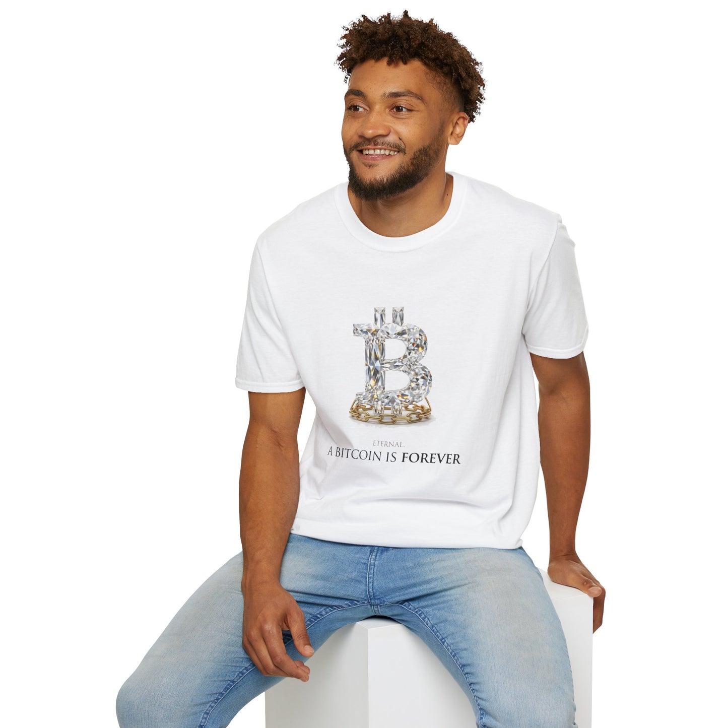 Bitcoin Diamond Forever Graphic Tee | Unisex Softstyle T-Shirt