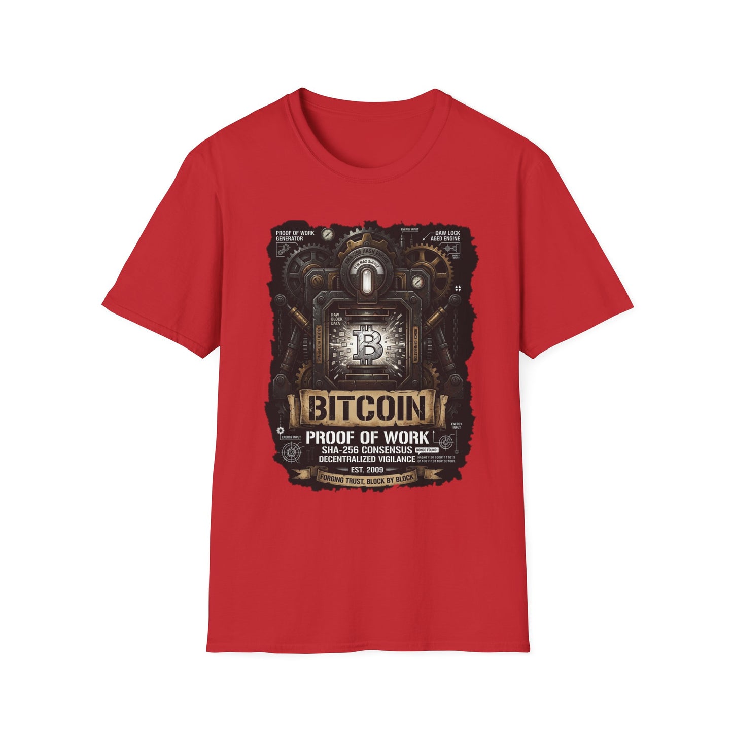Bitcoin Proof of Work T-Shirt — Crypto Miner Vintage Graphic Tee