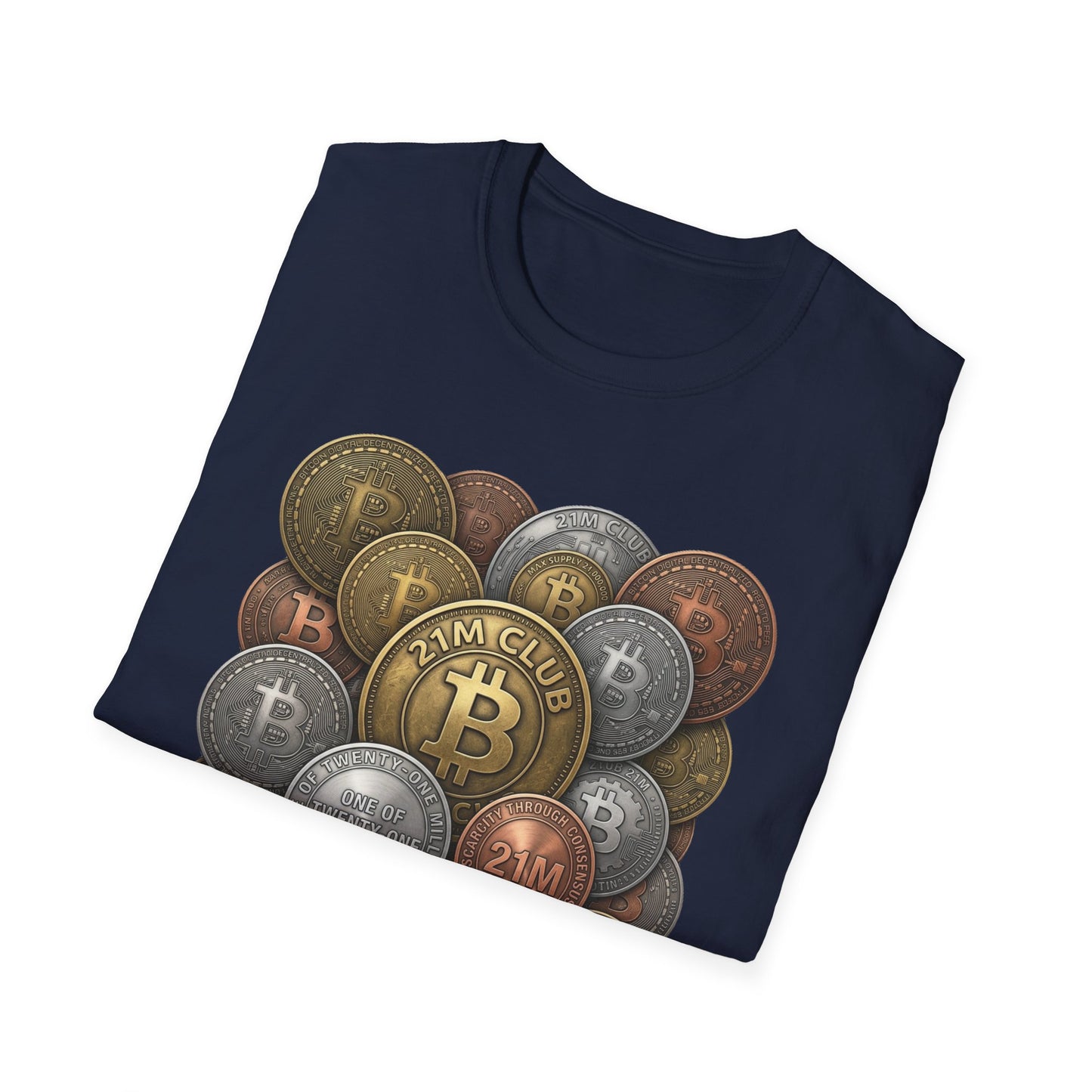 21M Club Coins Stack T-Shirt — Bitcoin & Altcoin Vintage Coins Tee