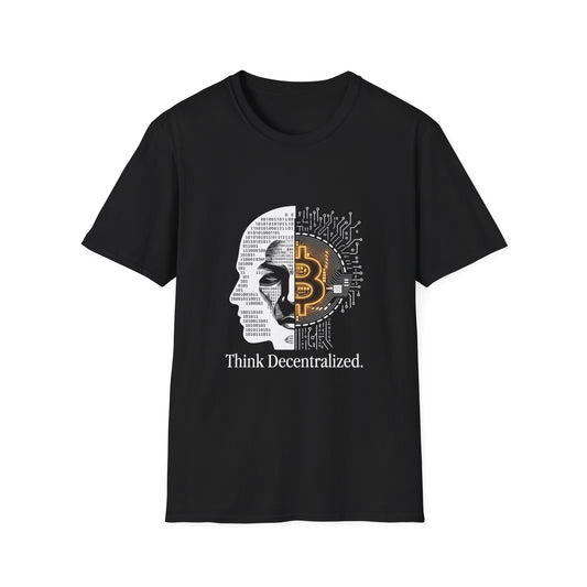 Think Decentralized Bitcoin T-Shirt — Crypto Tech Graphic Tee