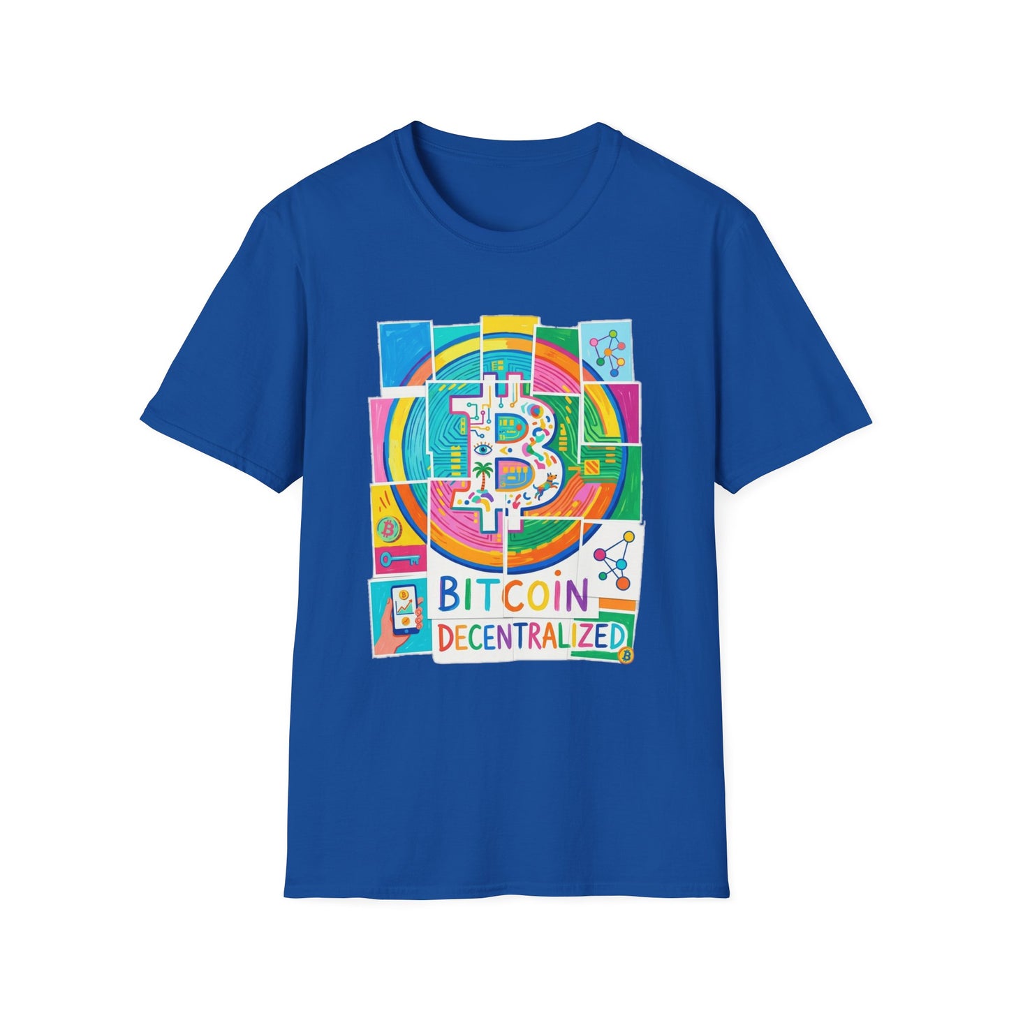 Bitcoin Decentralized Graphic T-Shirt — Colorful Crypto Logo Tee