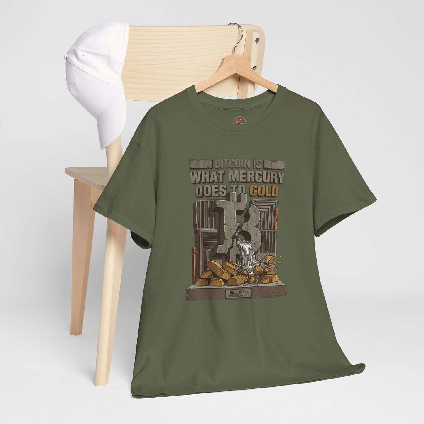 Bitcoin Mercury Effect T-Shirt — "Bitcoin is what mercury does to gold" Graphic Tee