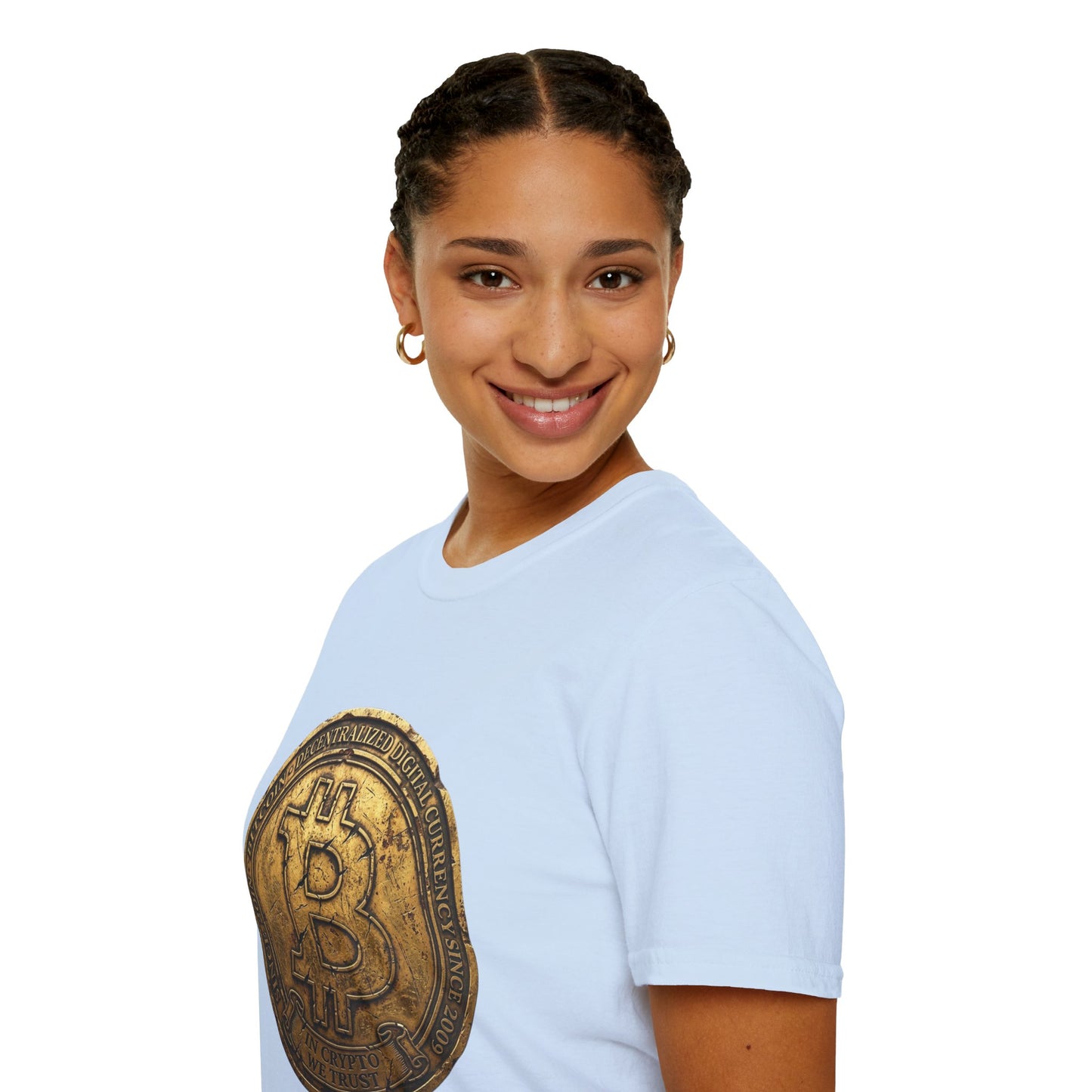 Bitcoin Coin Graphic T-Shirt — Vintage Gold Crypto Tee for Bitcoin Fans