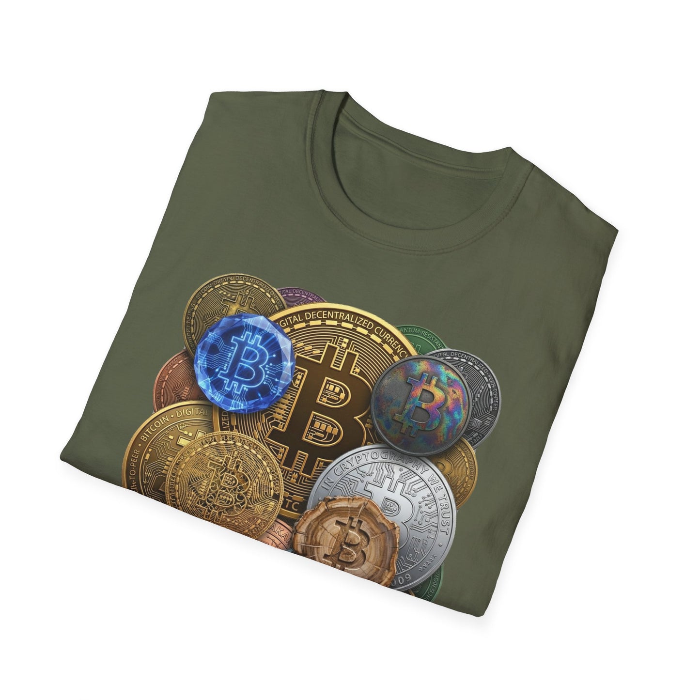 Bitcoin Crypto Coins Graphic T‑Shirt — Cryptocurrency Investor Tee