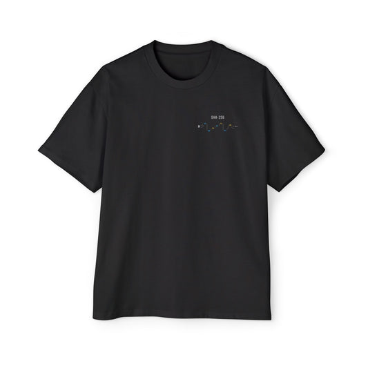 Bitcoin Genesis Block Tee — Coordinates Back & SHA-256 Front