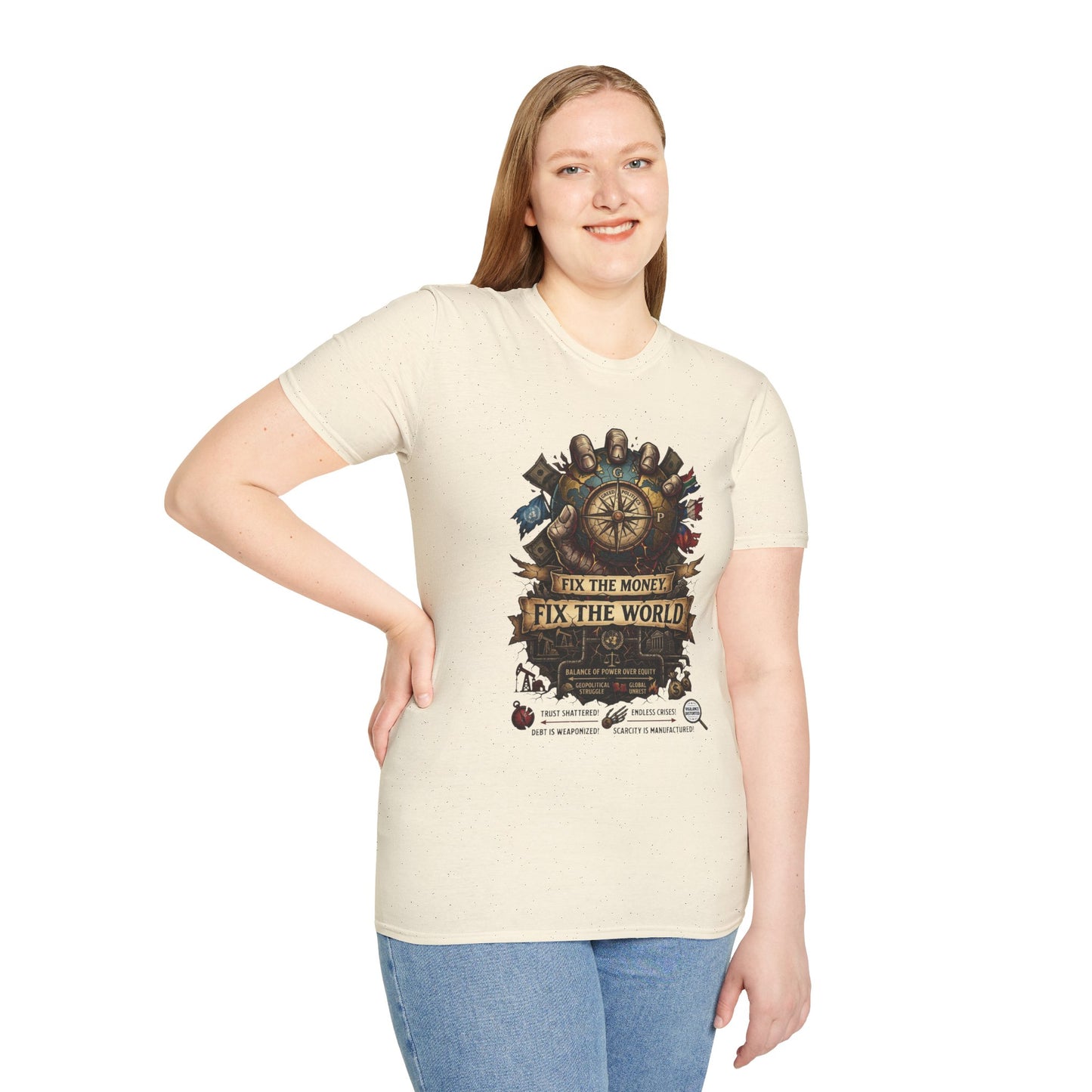 Bitcoin Is The Answer T-Shirt — "Fix The Money, Fix The World" Compass Graphic Tee