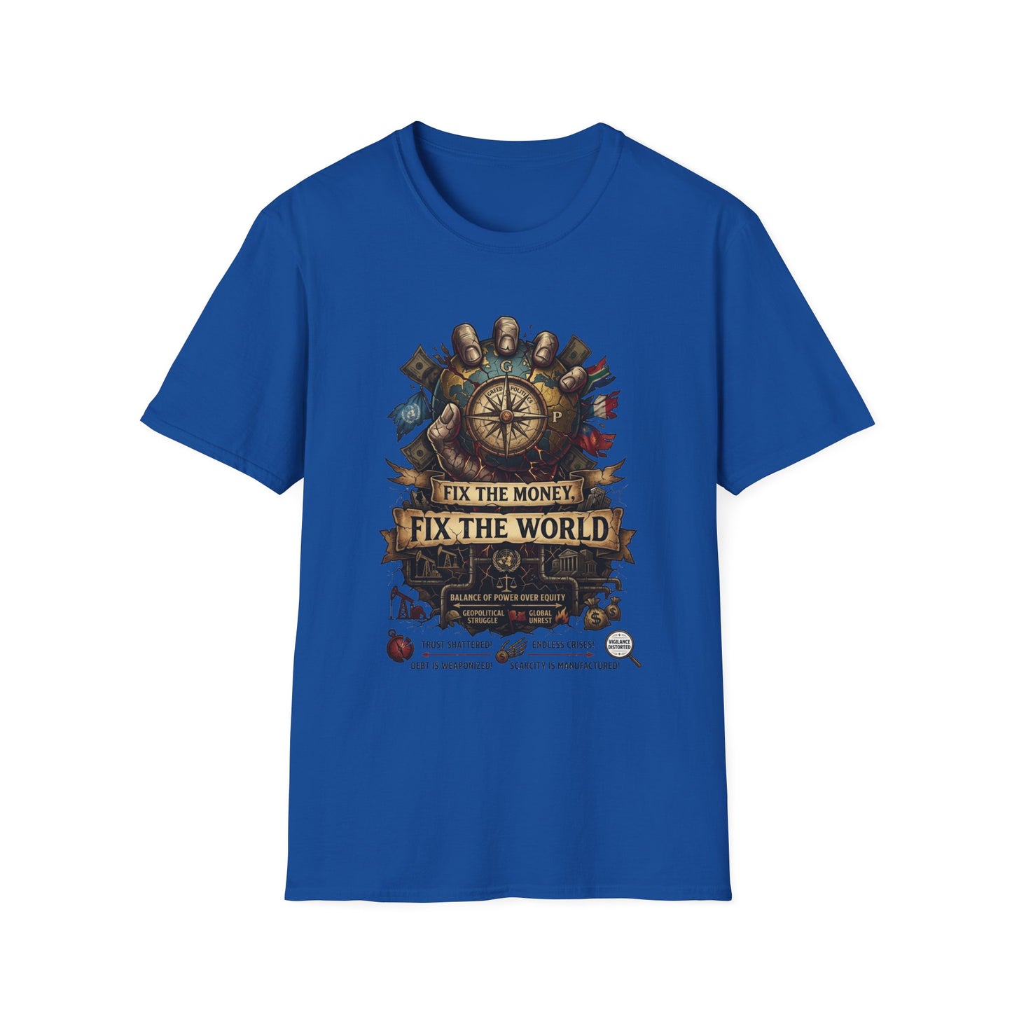 Bitcoin Is The Answer T-Shirt — "Fix The Money, Fix The World" Compass Graphic Tee