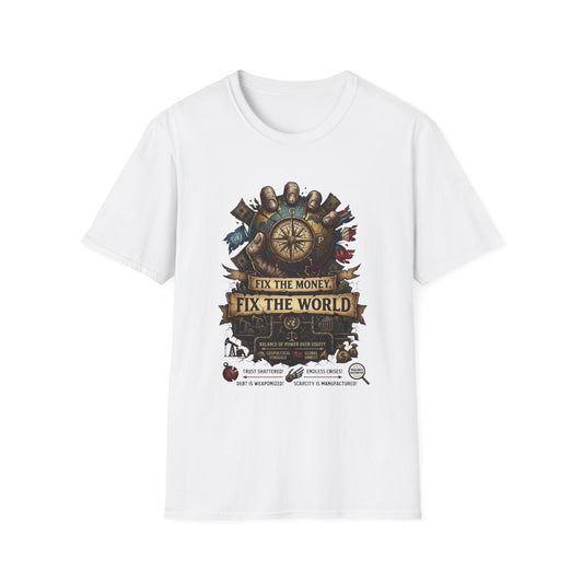 Bitcoin Is The Answer T-Shirt — "Fix The Money, Fix The World" Compass Graphic Tee