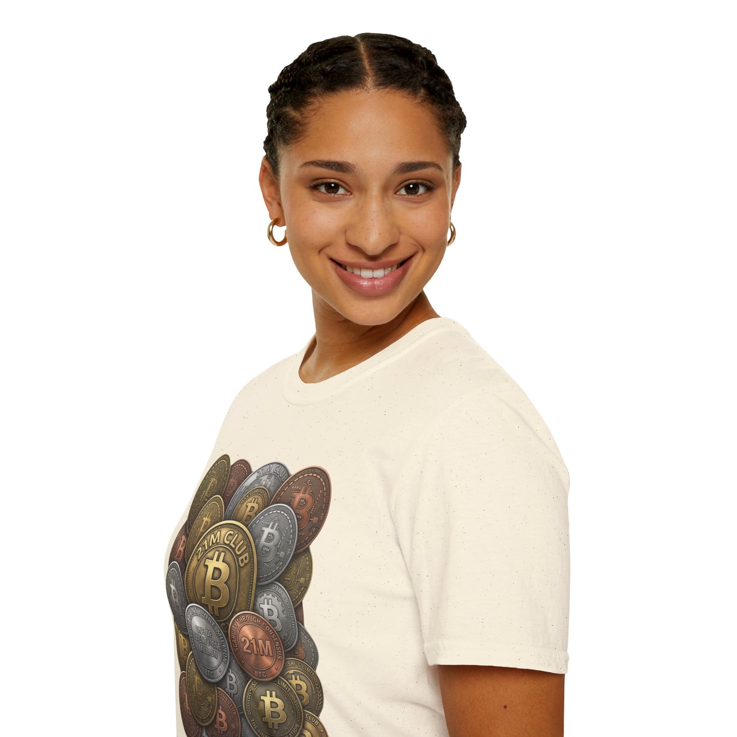 21M Club Coins Stack T-Shirt — Bitcoin & Altcoin Vintage Coins Tee