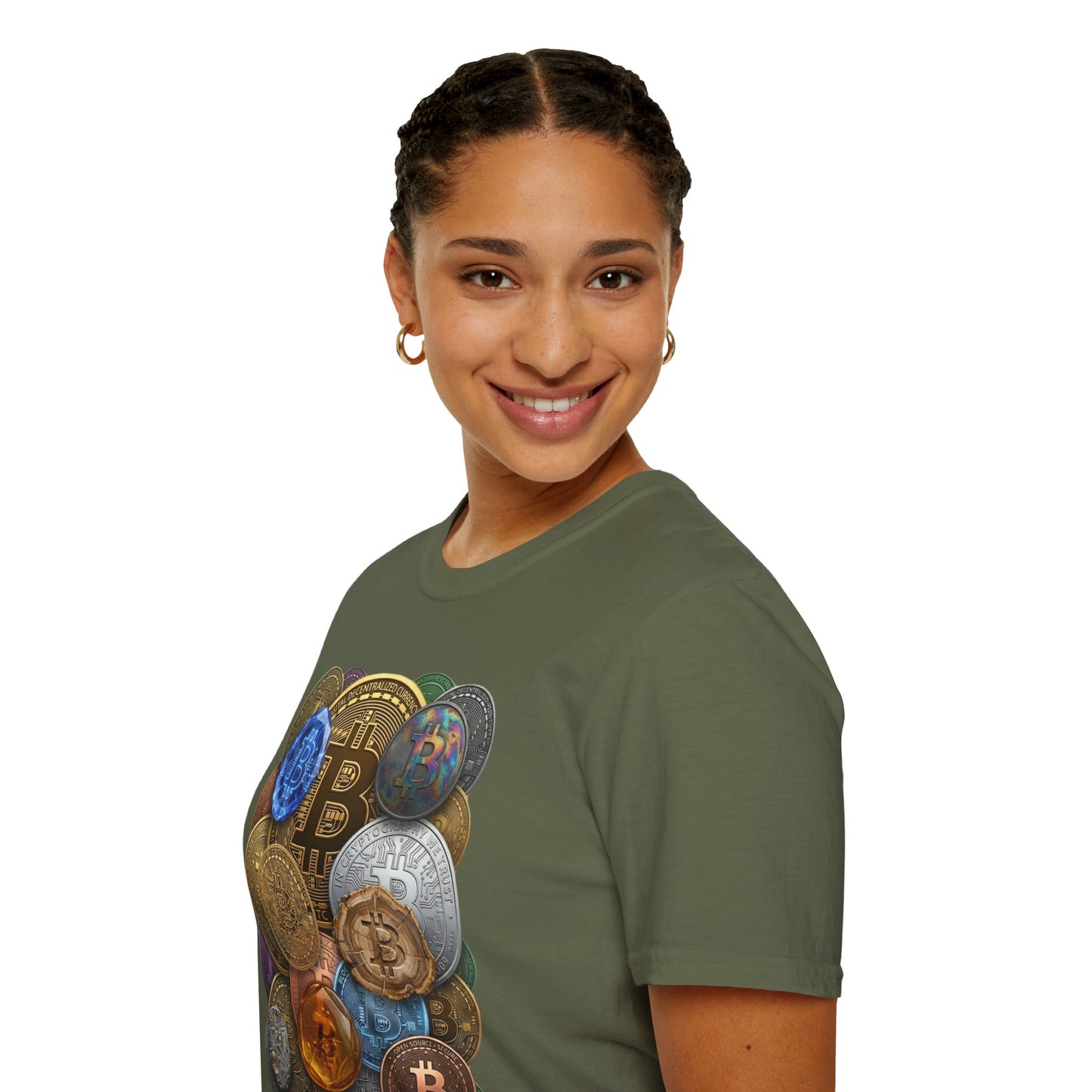 Bitcoin Crypto Coins Graphic T‑Shirt — Cryptocurrency Investor Tee