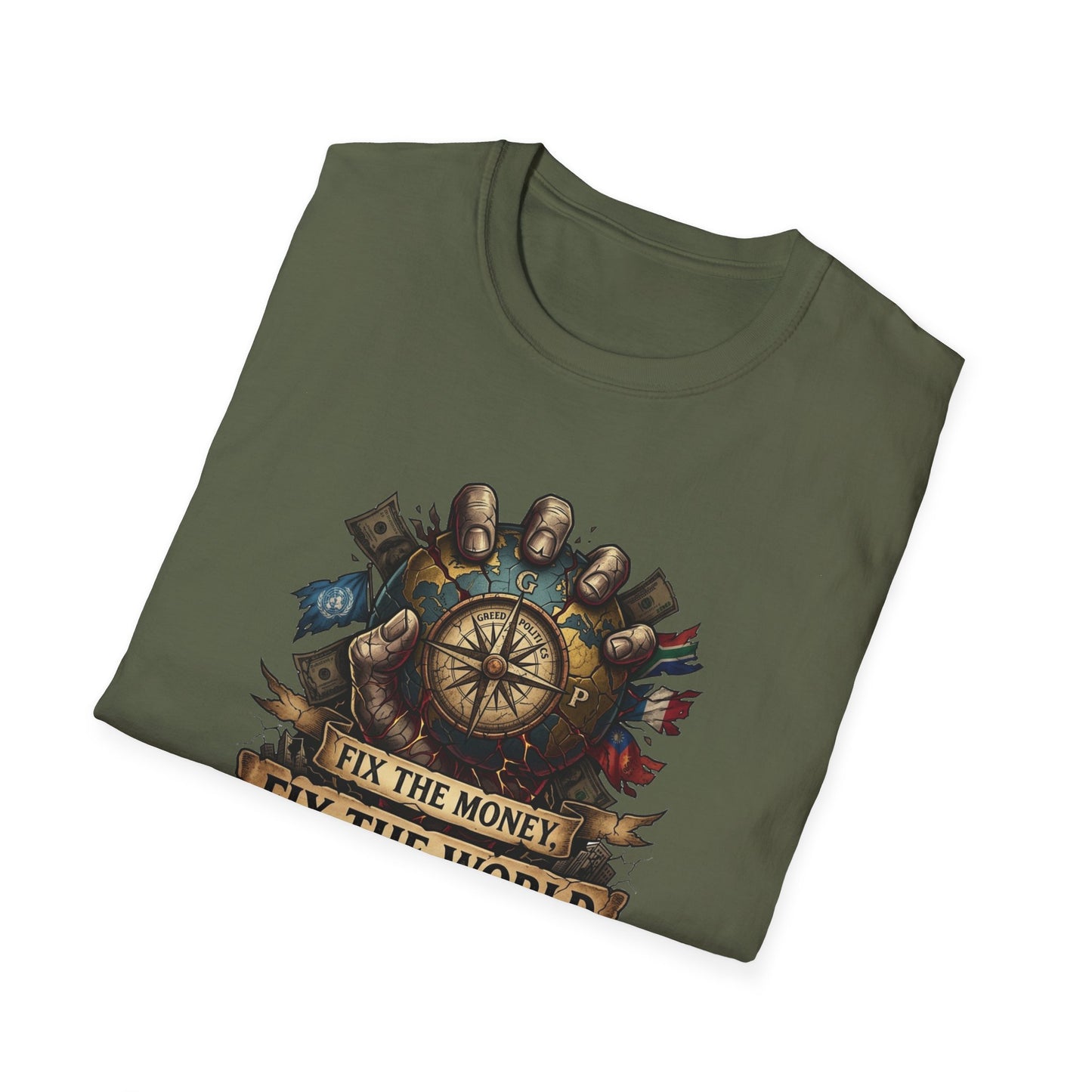 Bitcoin Is The Answer T-Shirt — "Fix The Money, Fix The World" Compass Graphic Tee