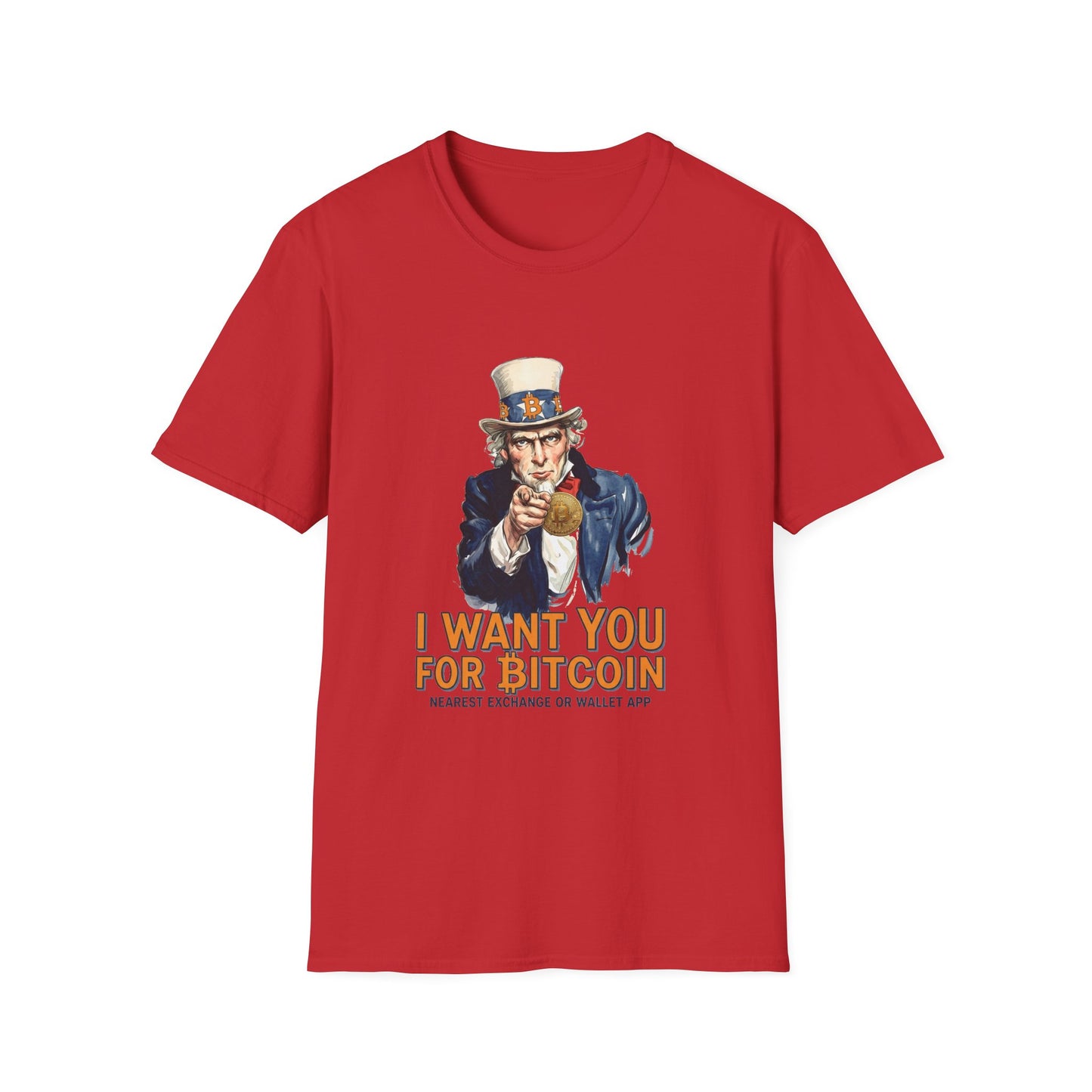 Bitcoin Uncle Sam T-Shirt — "I Want You for Bitcoin" Patriotic Crypto Tee