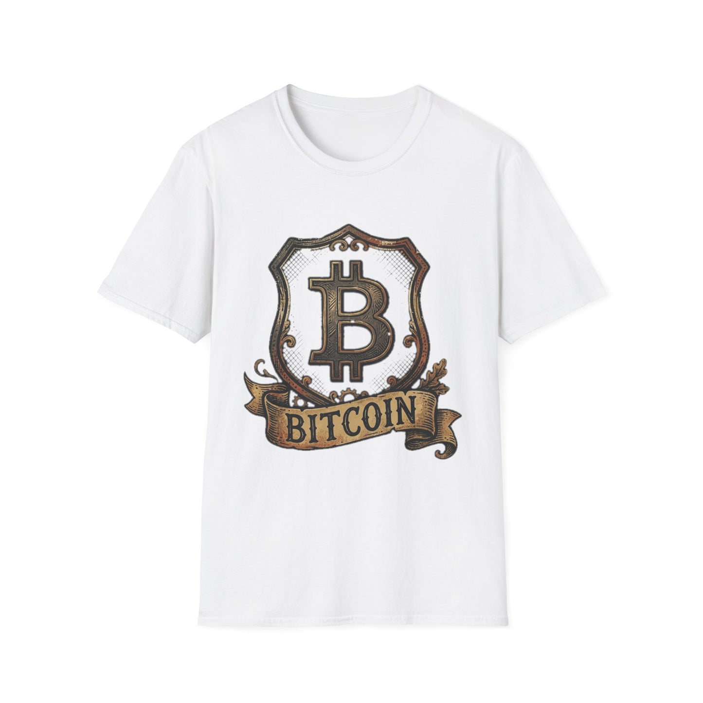 Bitcoin Crest T-Shirt — Vintage Cryptocurrency Emblem Tee