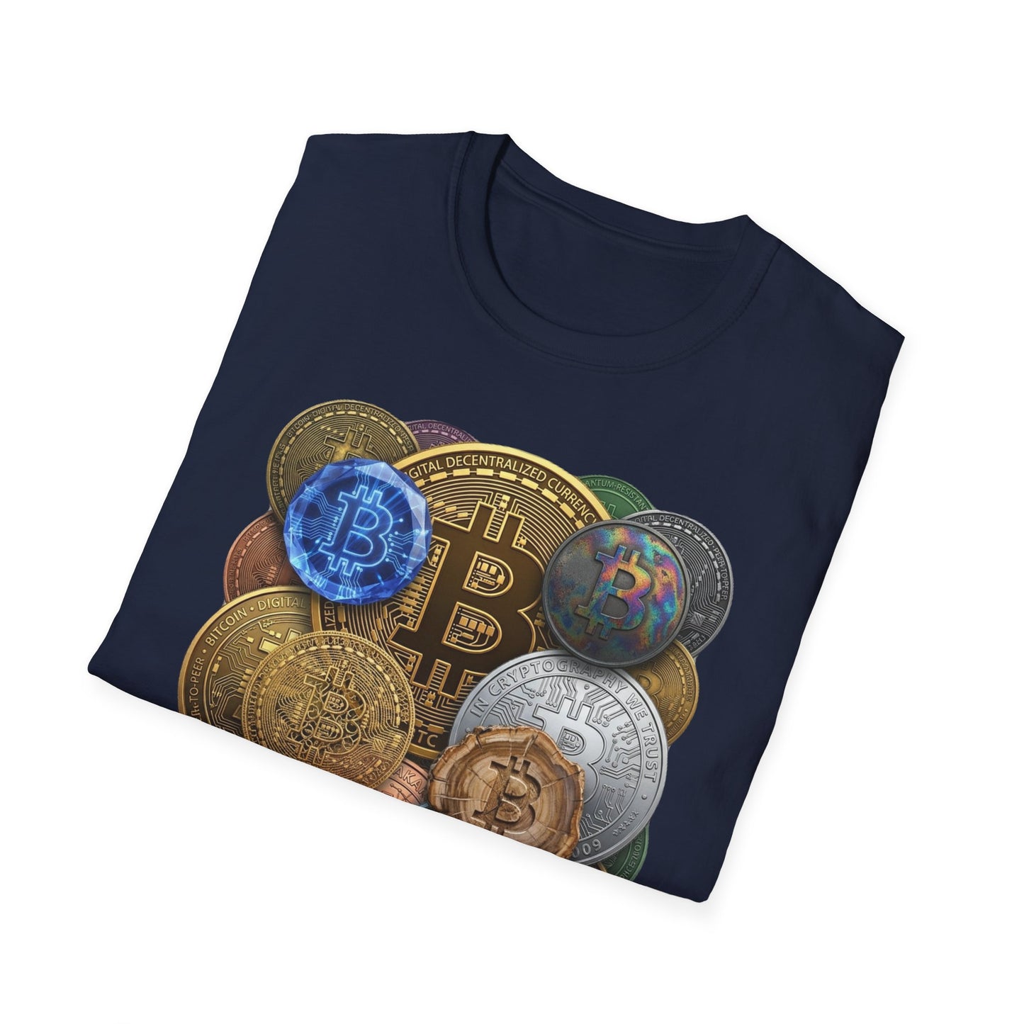 Bitcoin Crypto Coins Graphic T‑Shirt — Cryptocurrency Investor Tee