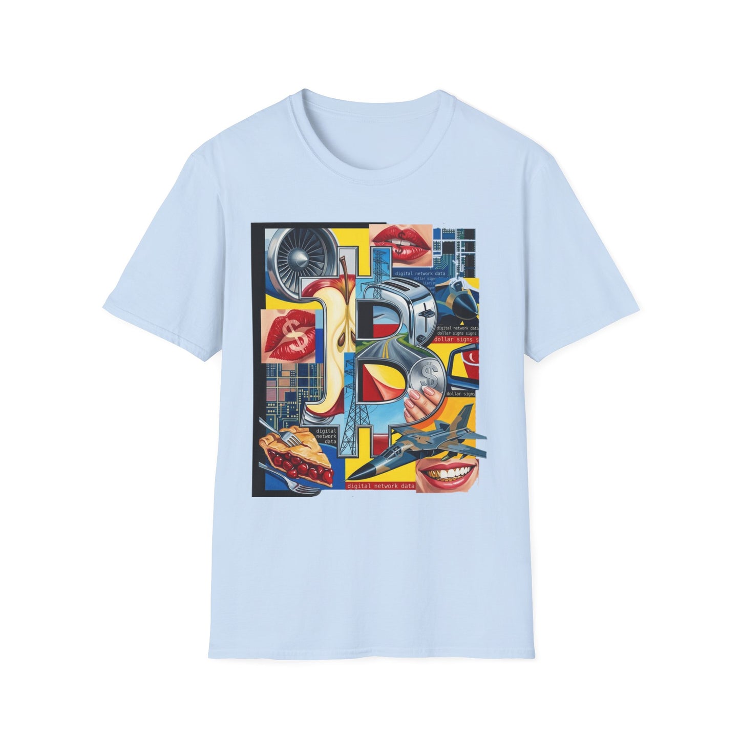 Retro Pop Art 'Ride' Graphic T-Shirt — Vintage Collage Motorcycle & Lips Design