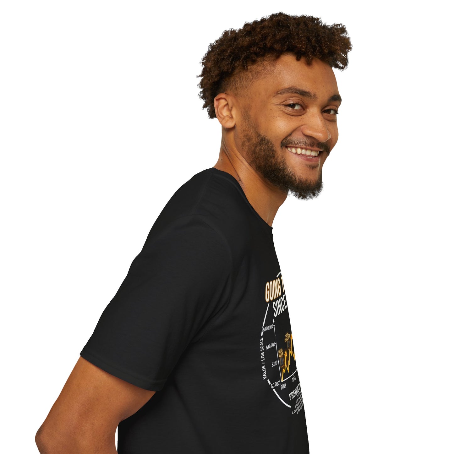 Bitcoin Price Chart T-Shirt — "Going to Zero Since 2009" Crypto Humor Tee