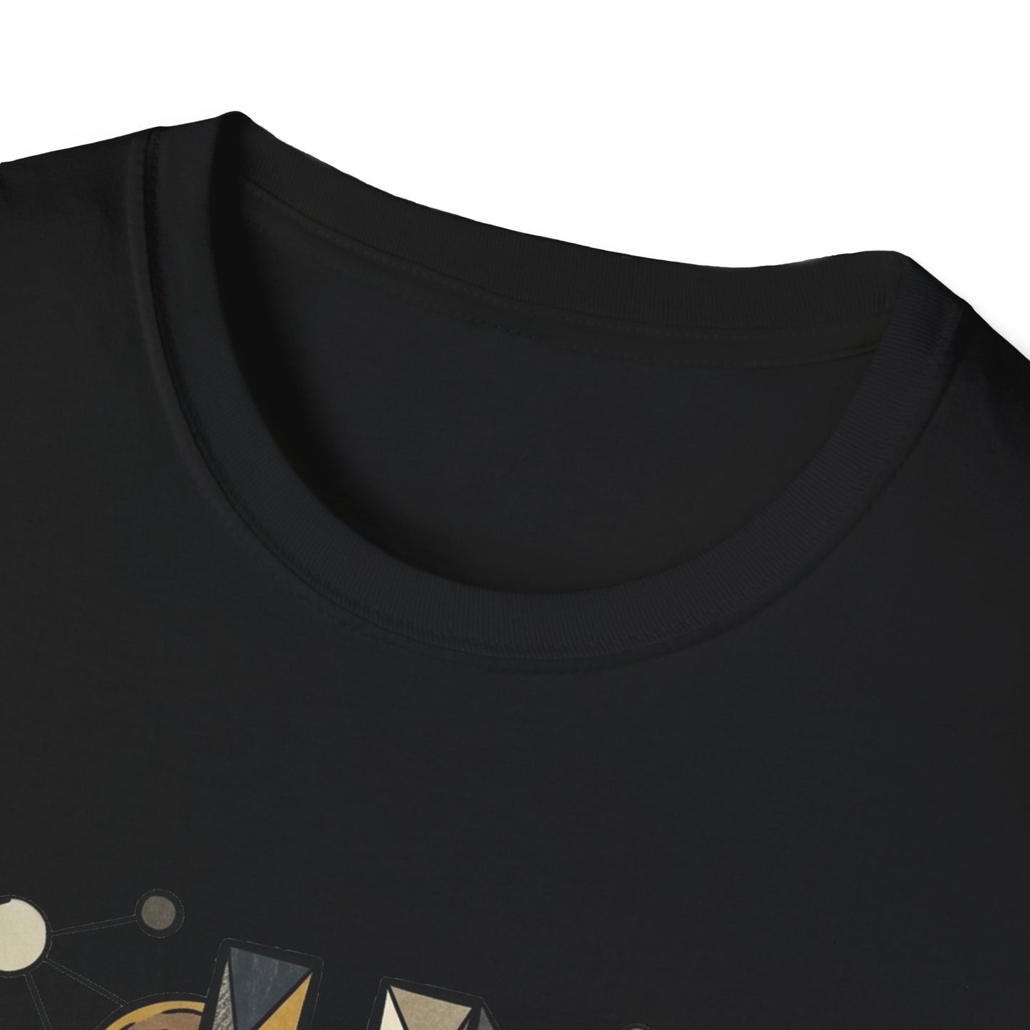 Abstract Geometric Bitcoin T-Shirt — Retro Music Art Tee