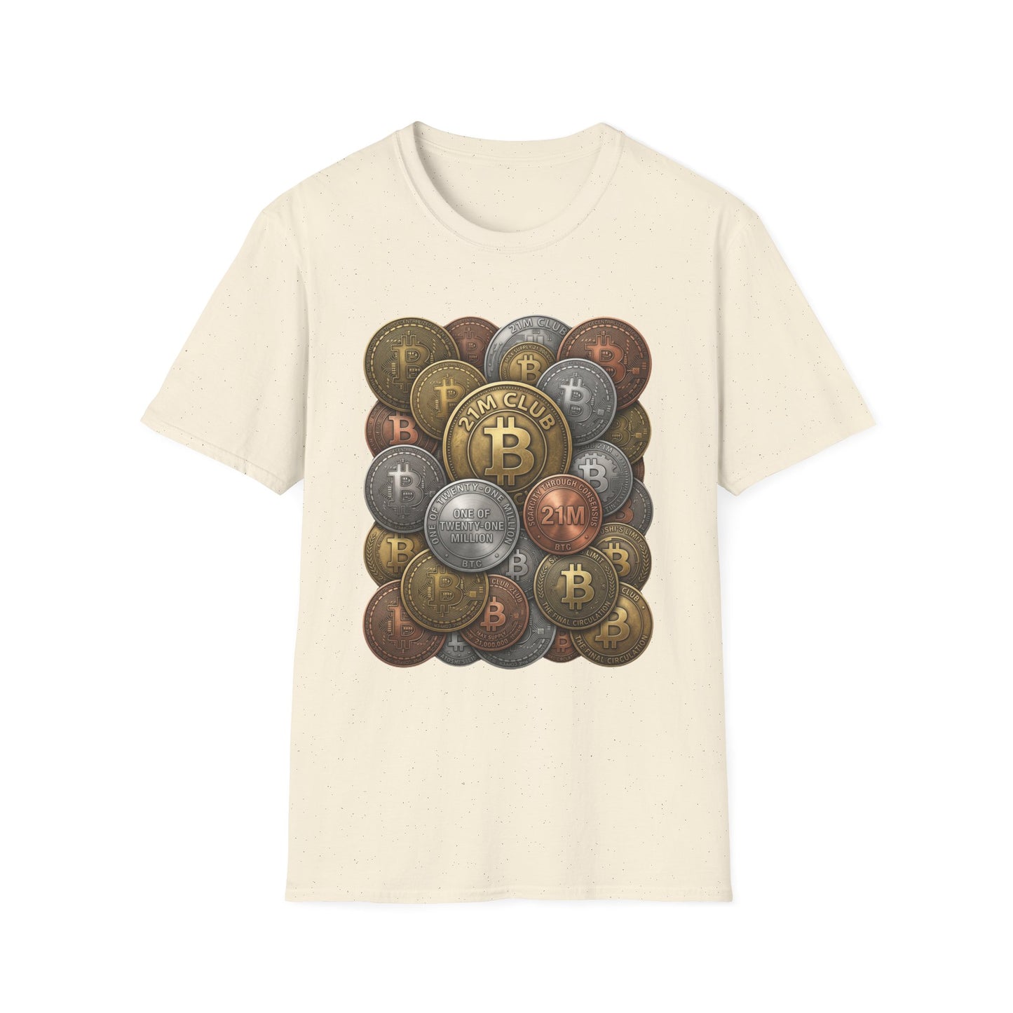 21M Club Coins Stack T-Shirt — Bitcoin & Altcoin Vintage Coins Tee