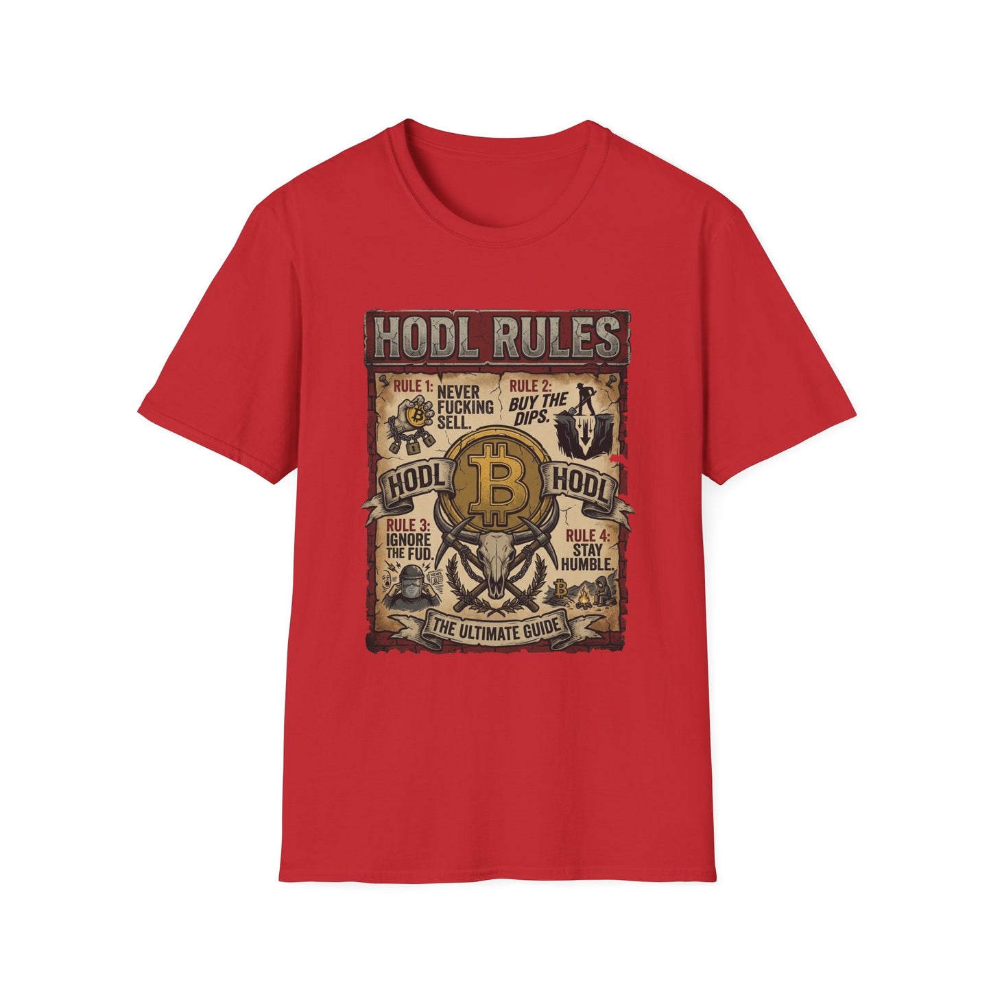 HODL Rules Bitcoin T-Shirt — Crypto Hodler Poster Graphic Tee