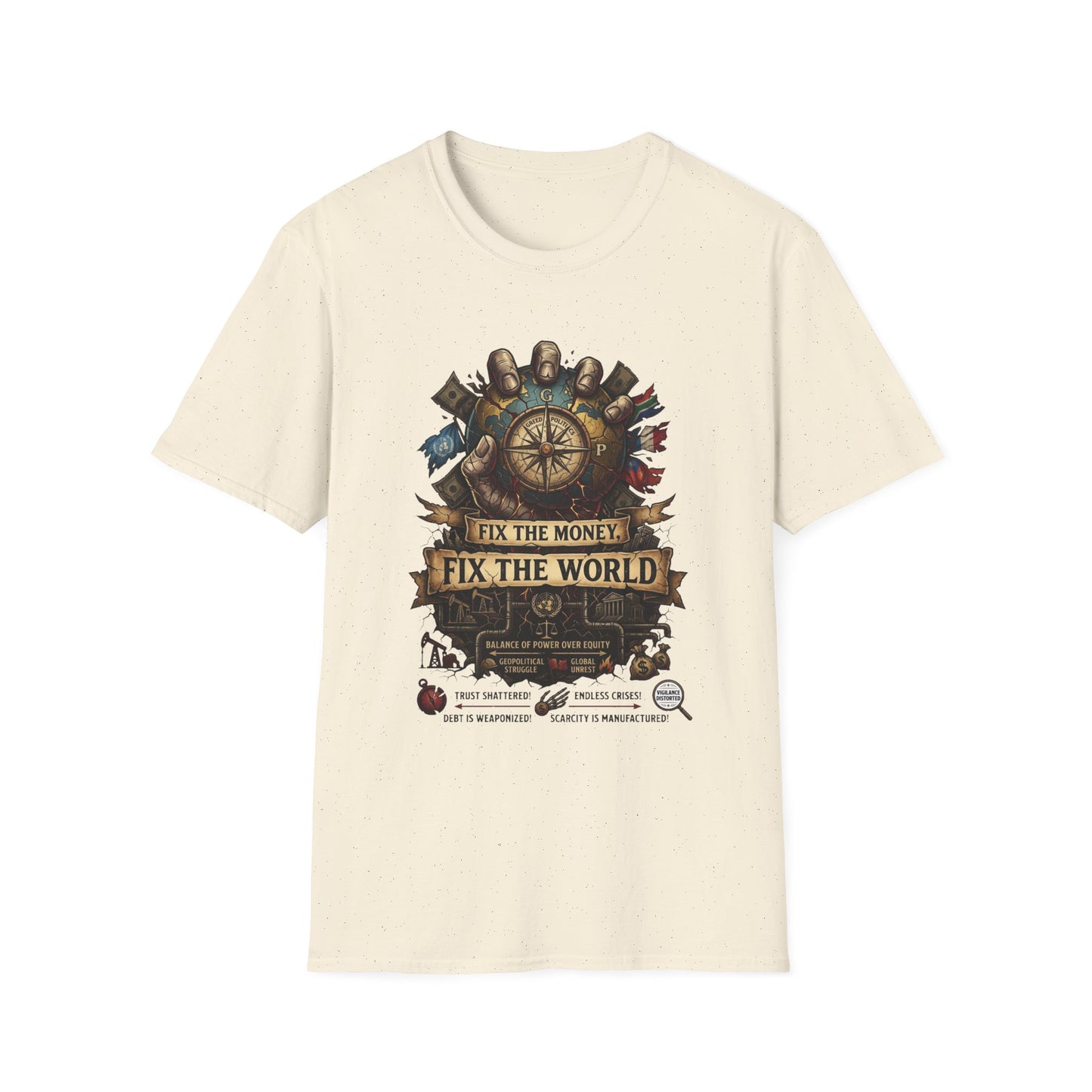 Bitcoin Is The Answer T-Shirt — "Fix The Money, Fix The World" Compass Graphic Tee