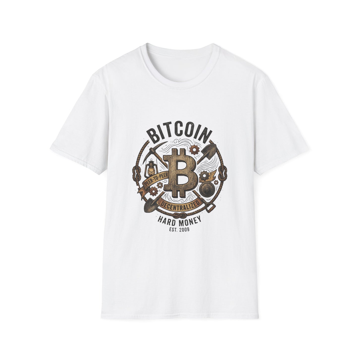 Bitcoin Hard Money T-Shirt — Vintage Crypto Mining Design