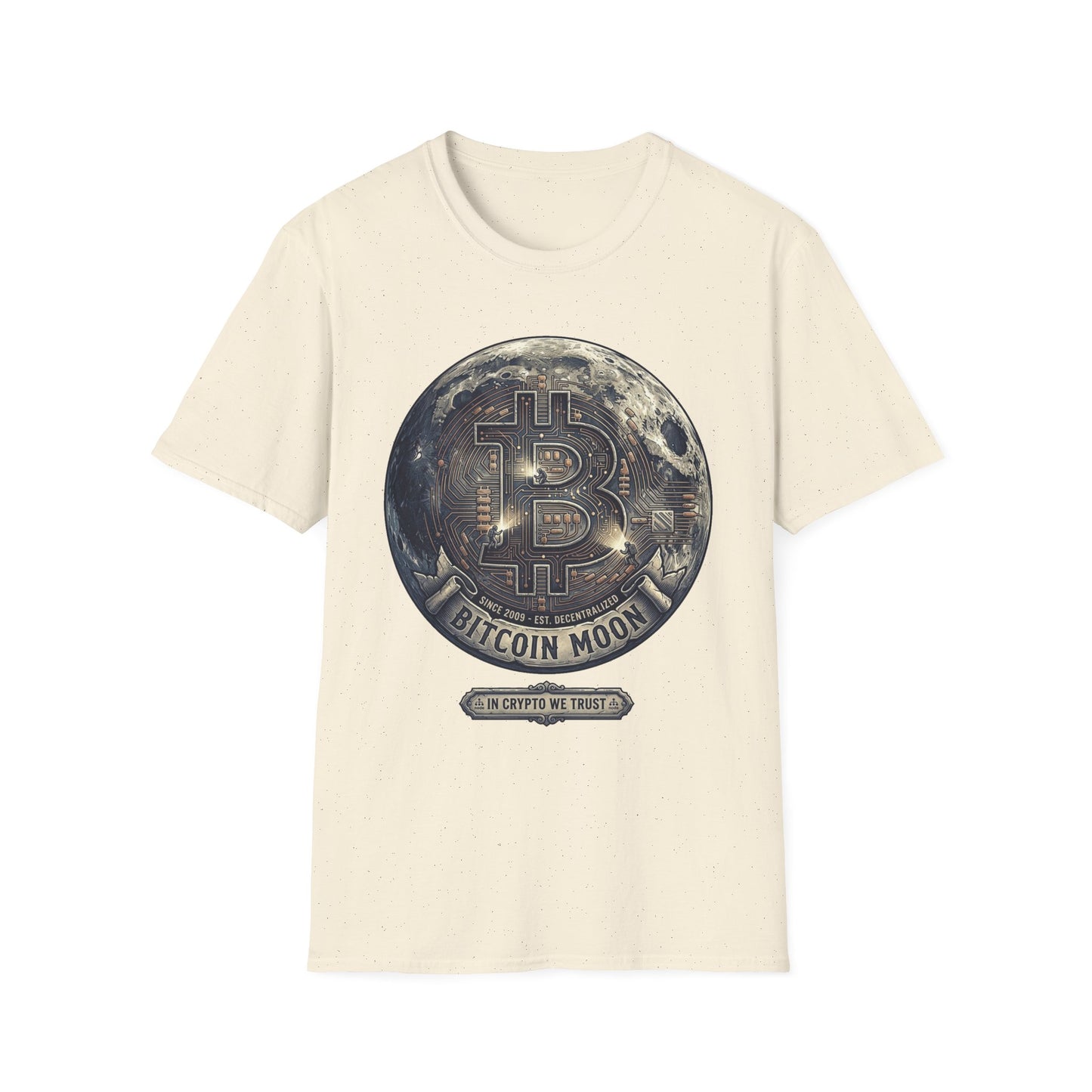 Bitcoin Moon Graphic T-Shirt — “In Crypto We Trust” Crypto Enthusiast Tee