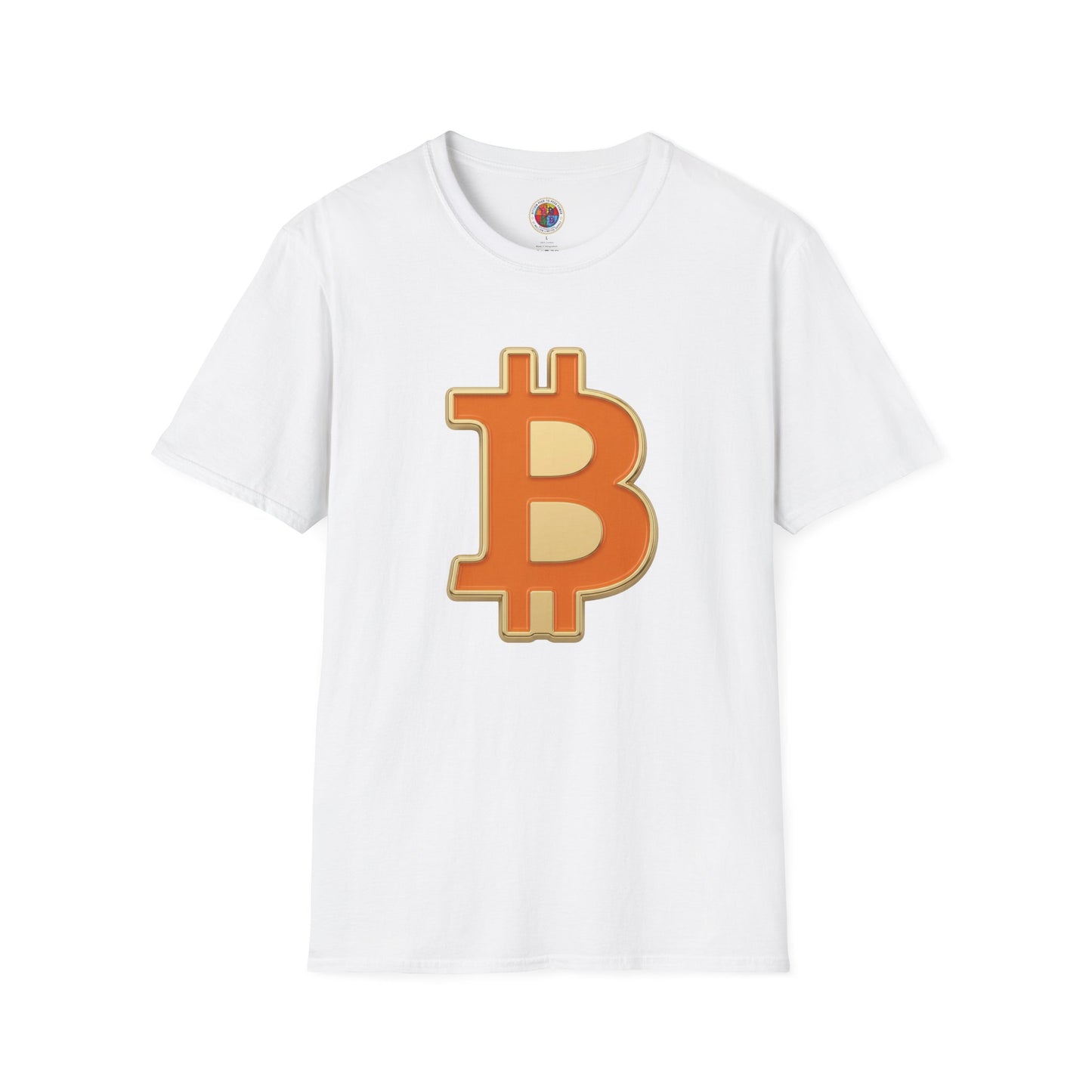 Bitcoin Enamel Logo T-Shirt — Retro Orange Crypto Tee