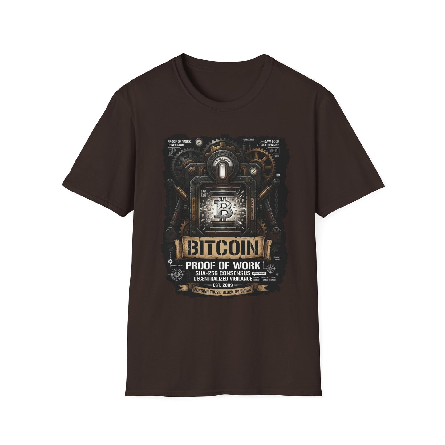 Bitcoin Proof of Work T-Shirt — Crypto Miner Vintage Graphic Tee