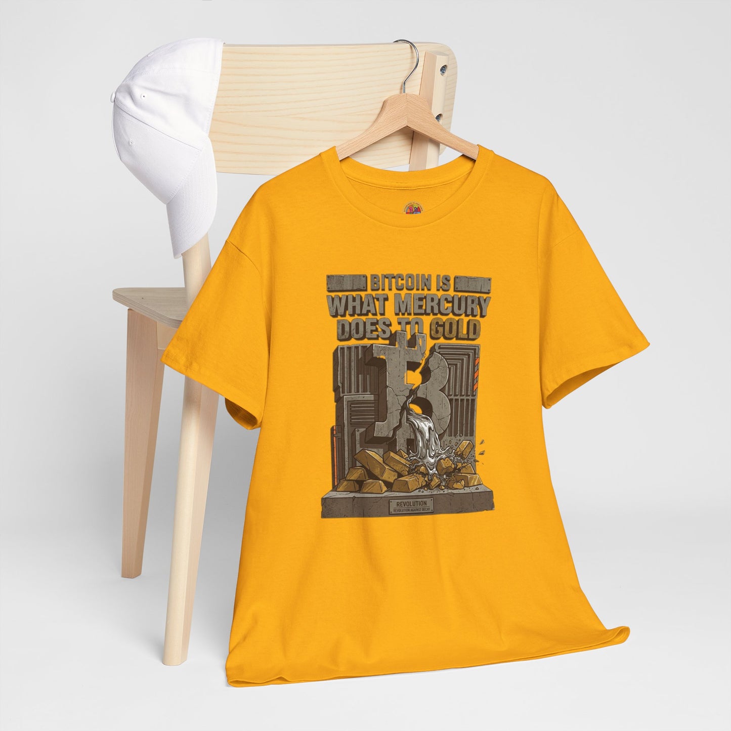 Bitcoin Mercury Effect T-Shirt — "Bitcoin is what mercury does to gold" Graphic Tee