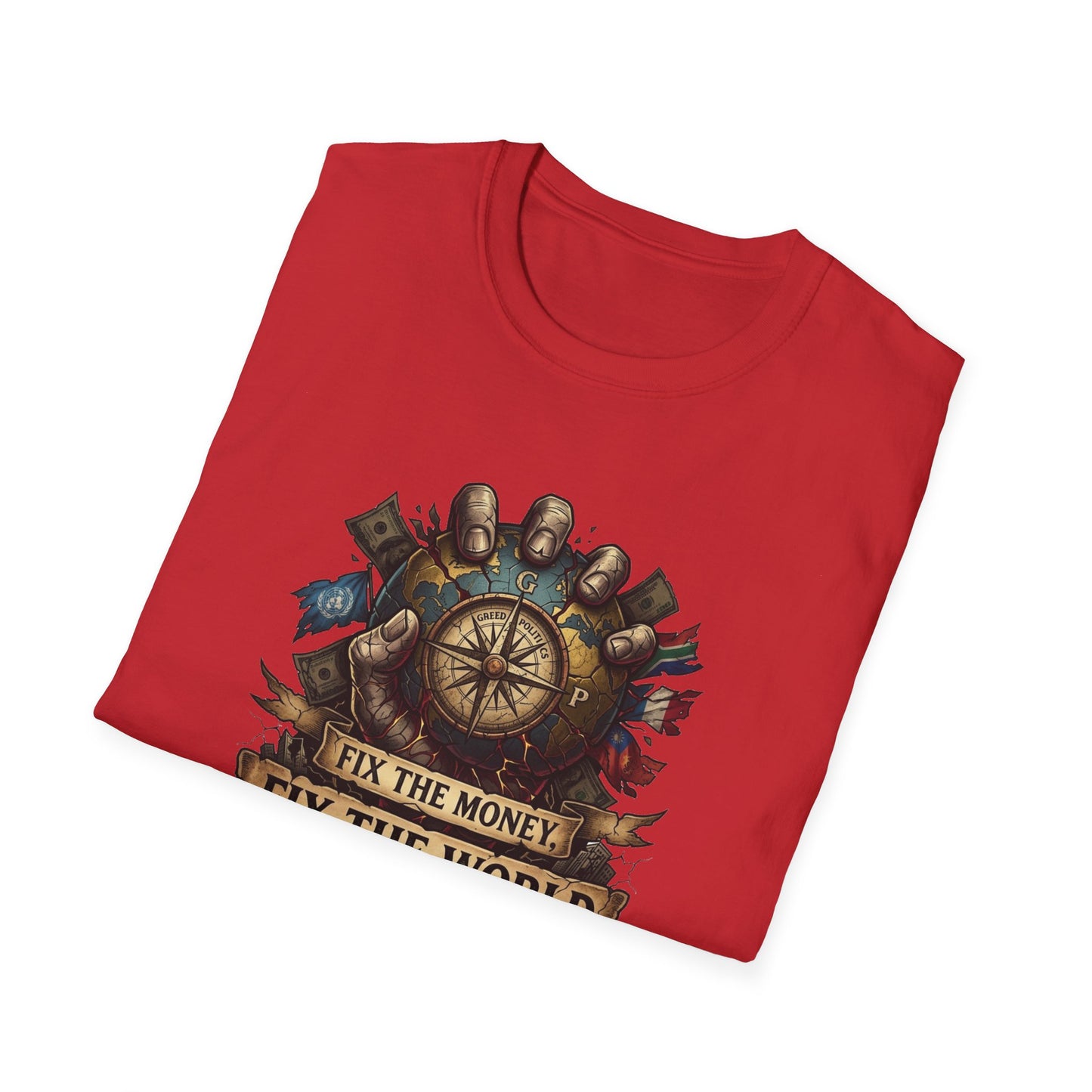 Bitcoin Is The Answer T-Shirt — "Fix The Money, Fix The World" Compass Graphic Tee