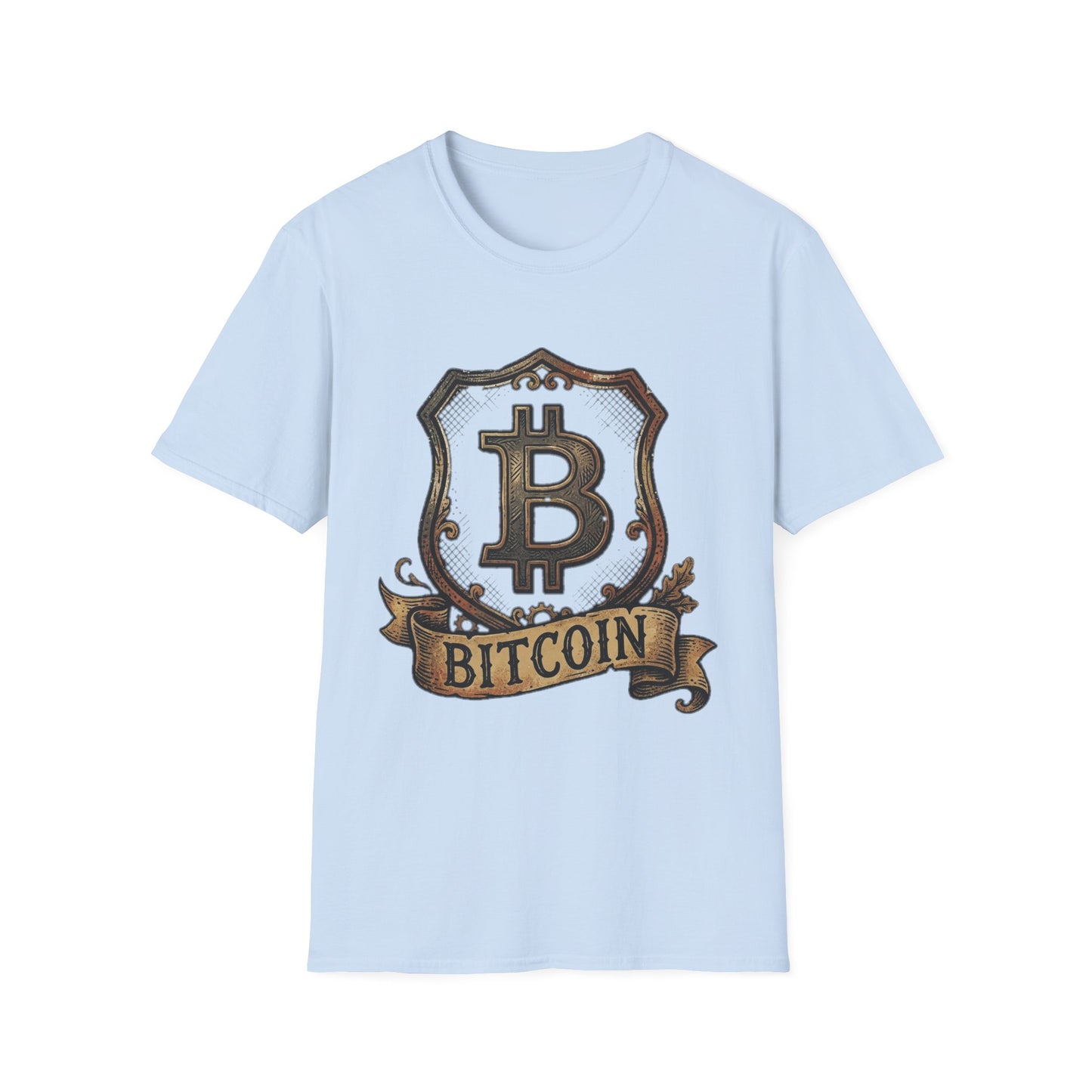 Bitcoin Crest T-Shirt — Vintage Cryptocurrency Emblem Tee