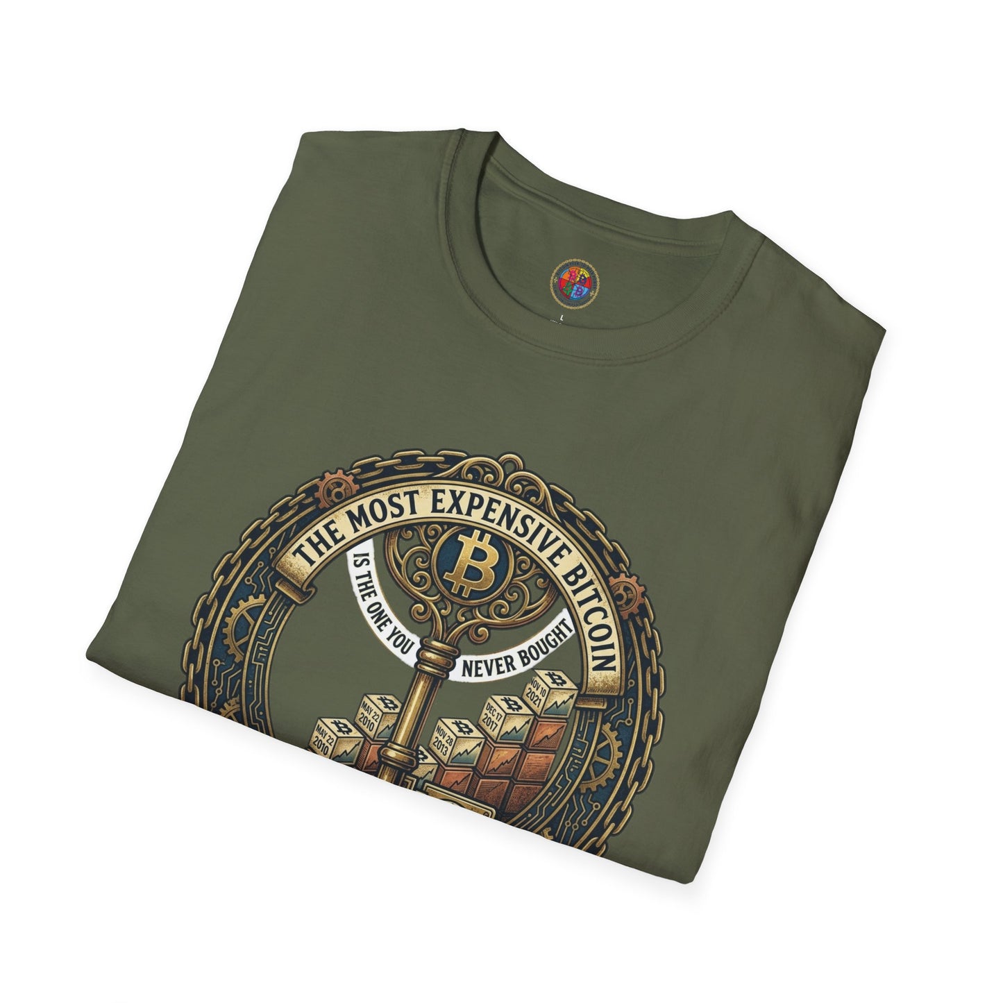 Bitcoin Vintage Key & Vault T-Shirt — "Secure Yours" Cryptocurrency Graphic Tee