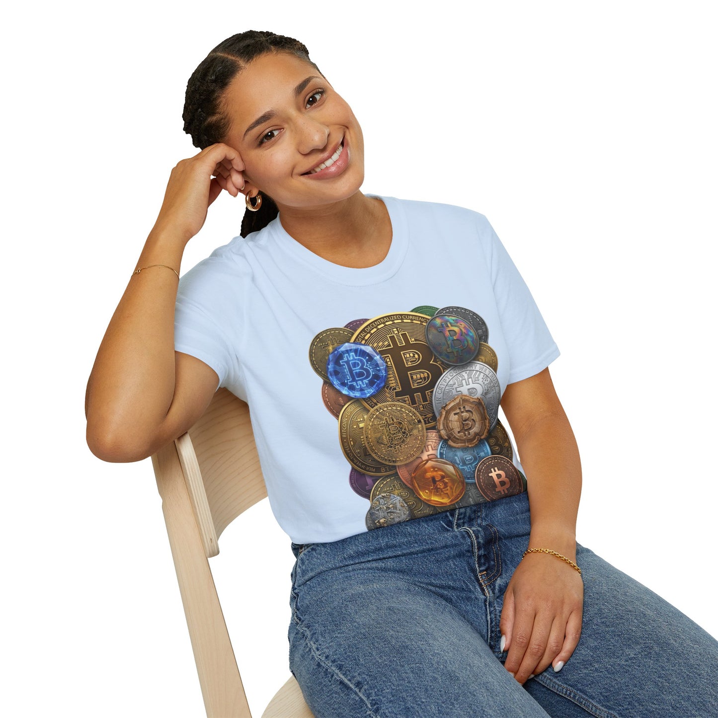 Bitcoin Crypto Coins Graphic T‑Shirt — Cryptocurrency Investor Tee