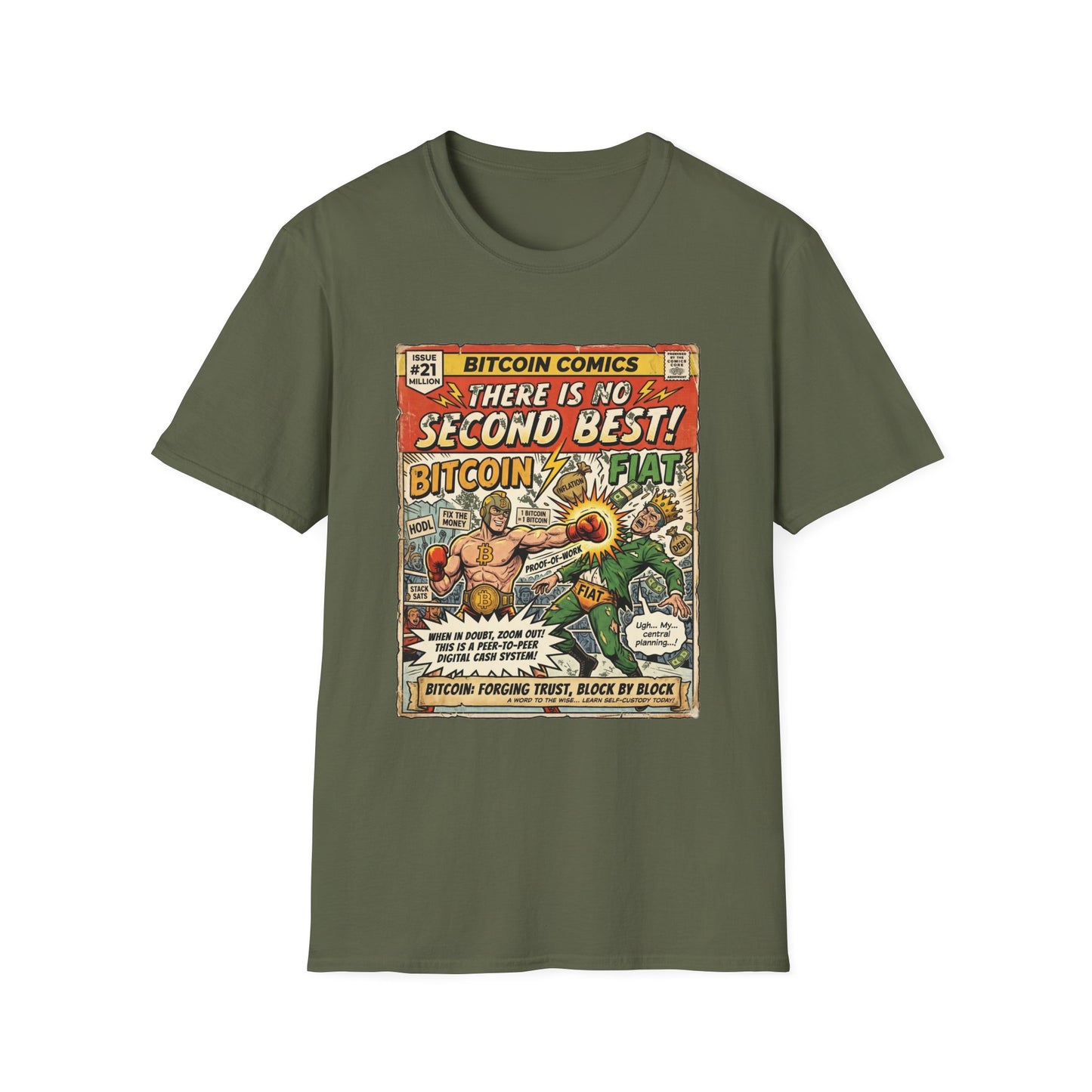 Bitcoin Comics Retro T-Shirt — "There Is No Second Best!" Vintage Crypto Tee
