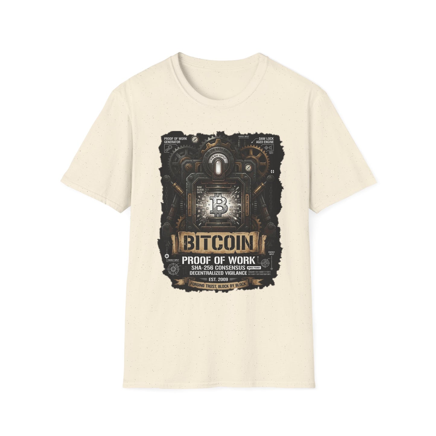 Bitcoin Proof of Work T-Shirt — Crypto Miner Vintage Graphic Tee