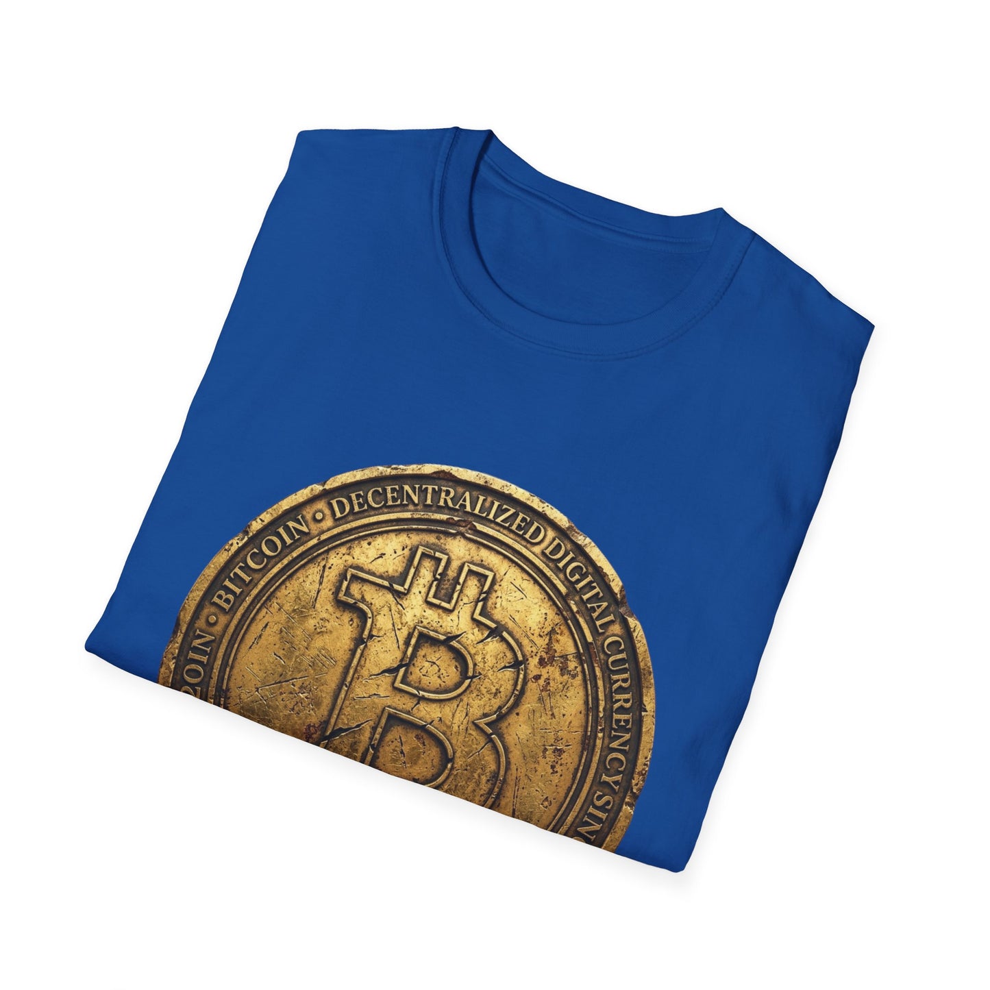 Bitcoin Coin Graphic T-Shirt — Vintage Gold Crypto Tee for Bitcoin Fans
