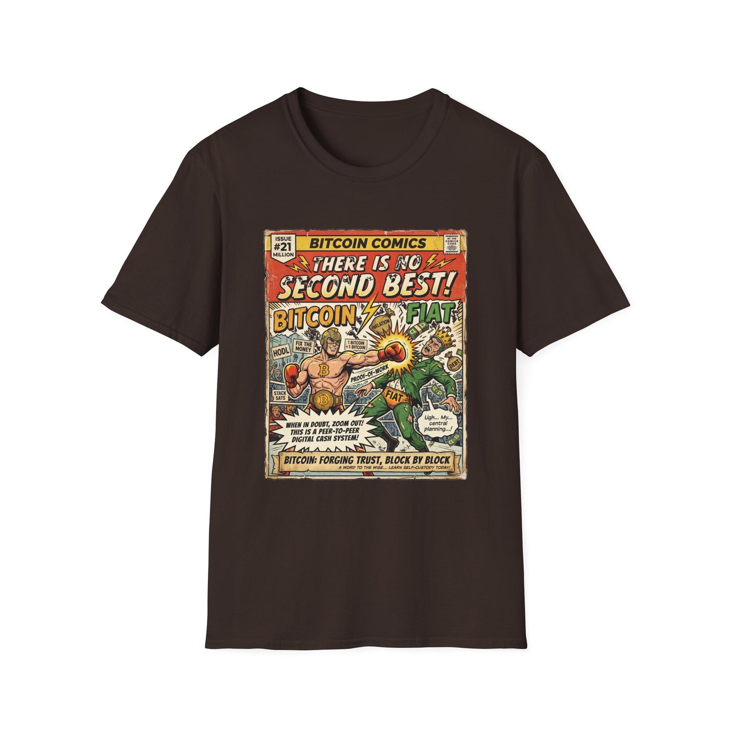 Bitcoin Comics Retro T-Shirt — "There Is No Second Best!" Vintage Crypto Tee