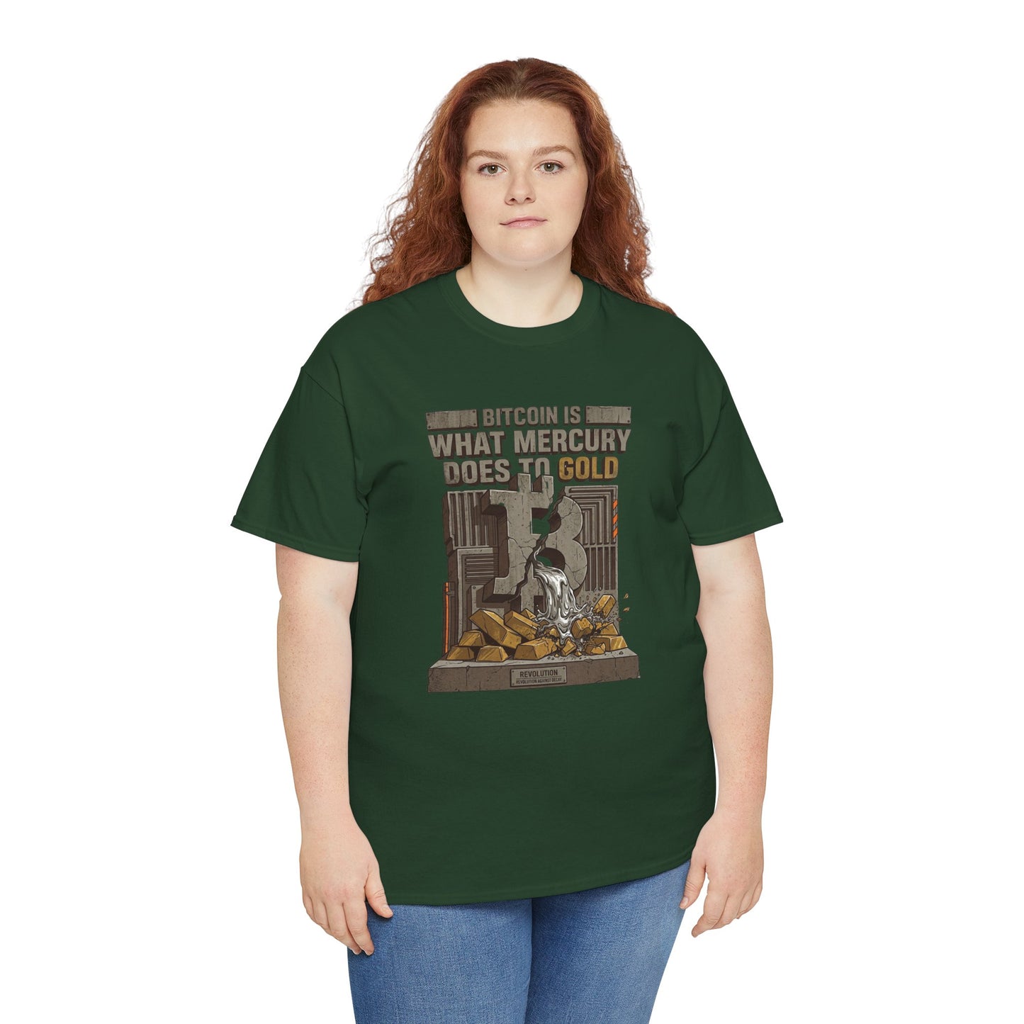 Bitcoin Mercury Effect T-Shirt — "Bitcoin is what mercury does to gold" Graphic Tee