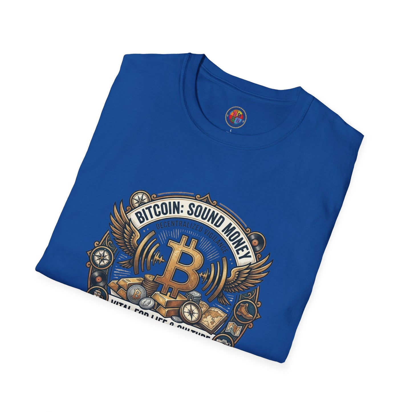 Bitcoin Emblem T-Shirt — "Bitcoin: Sound Money" Vintage Crypto Crest Tee
