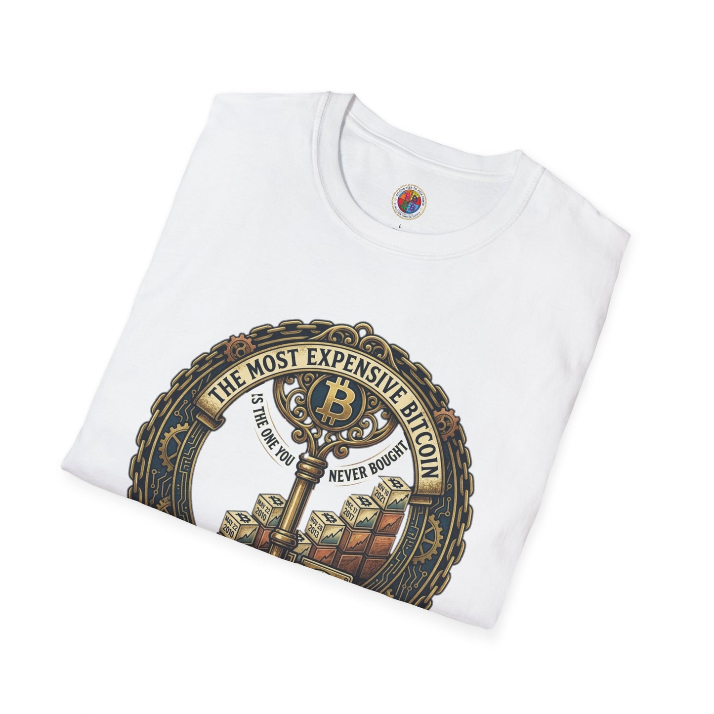 Bitcoin Vintage Key & Vault T-Shirt — "Secure Yours" Cryptocurrency Graphic Tee