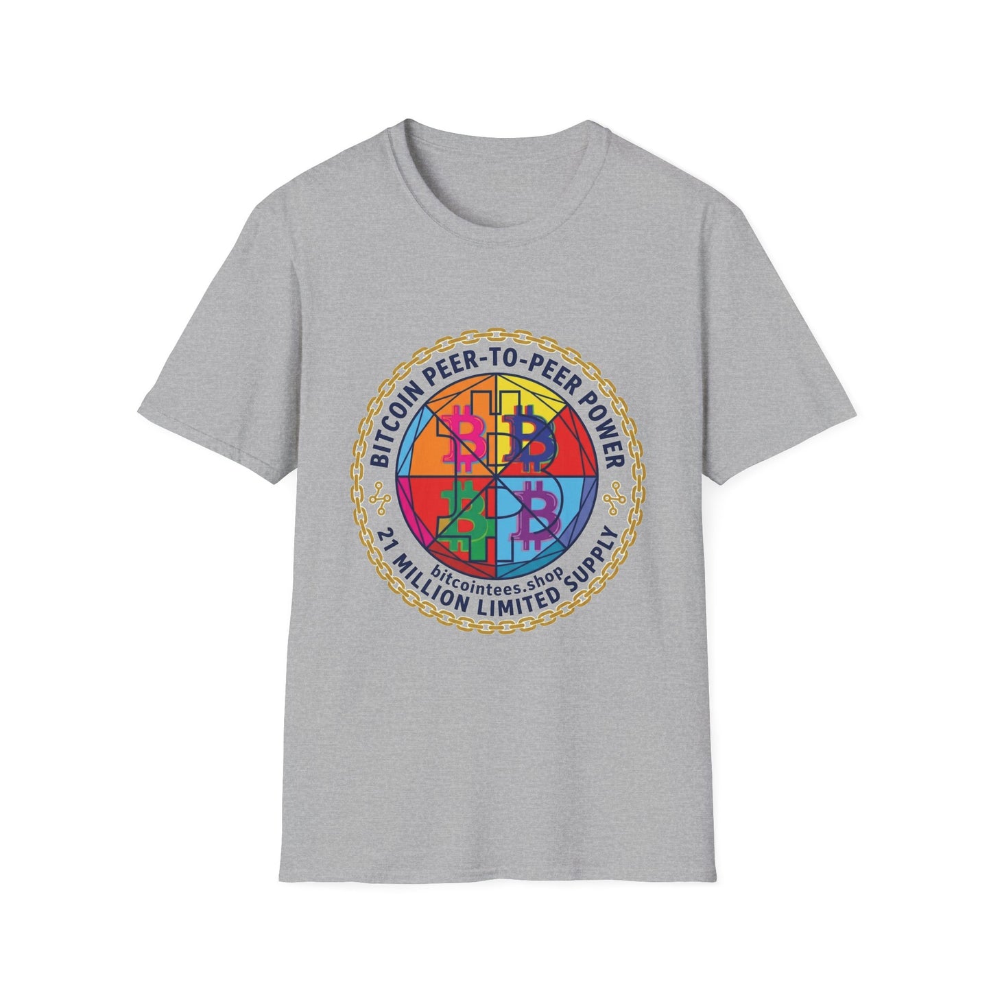 Bitcointees Colorwheel Logo T-Shirt — Crypto Peer-to-Peer Graphic Tee