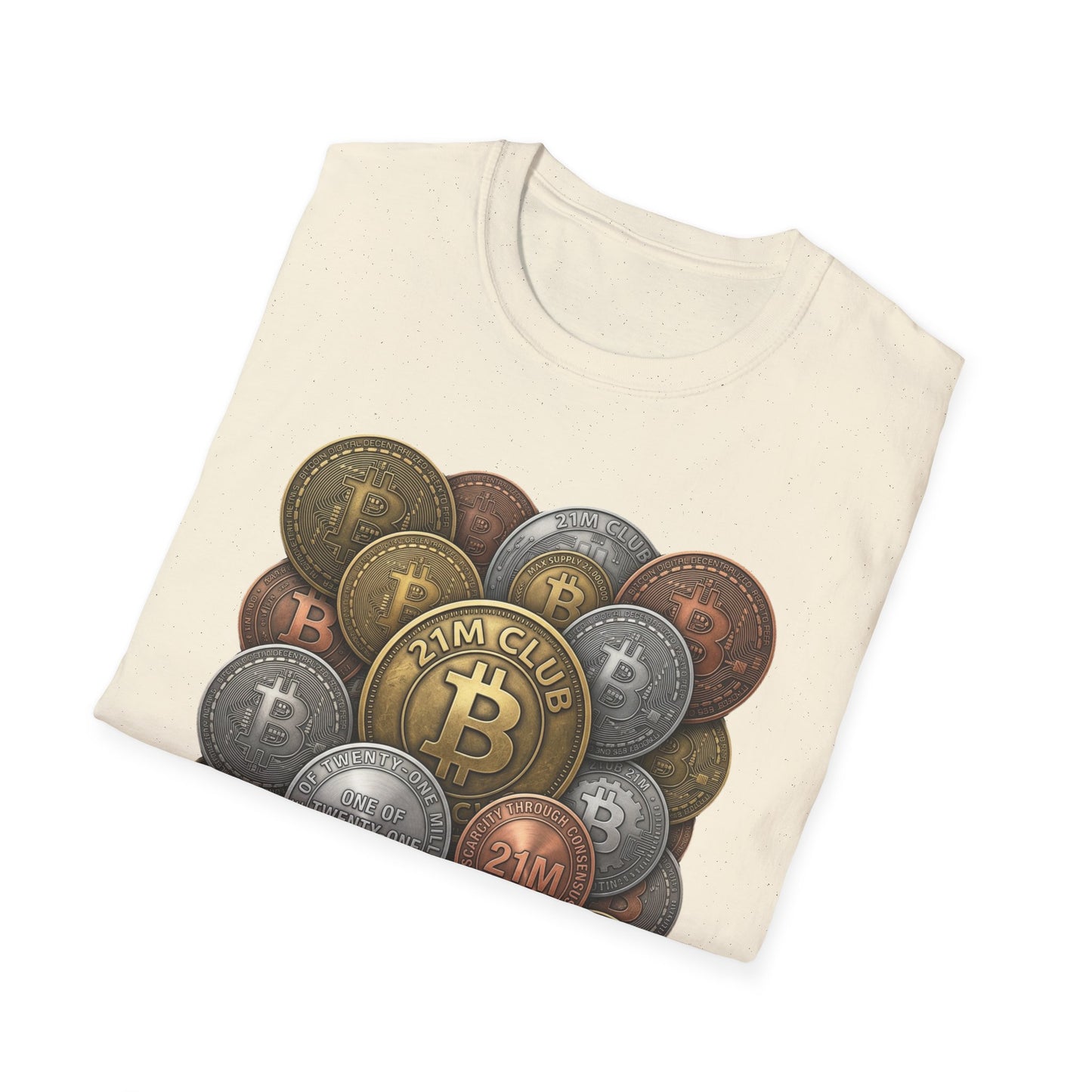 21M Club Coins Stack T-Shirt — Bitcoin & Altcoin Vintage Coins Tee