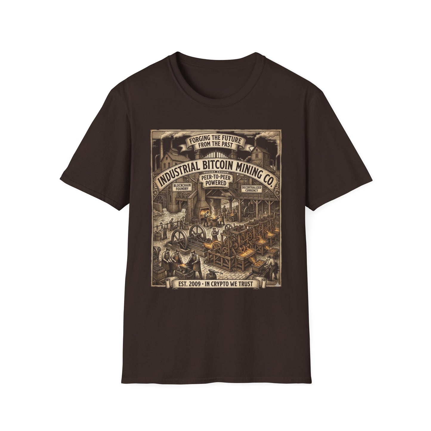 Industrial Bitcoin Mining Co. T-Shirt — Vintage Crypto Miner Graphic Tee