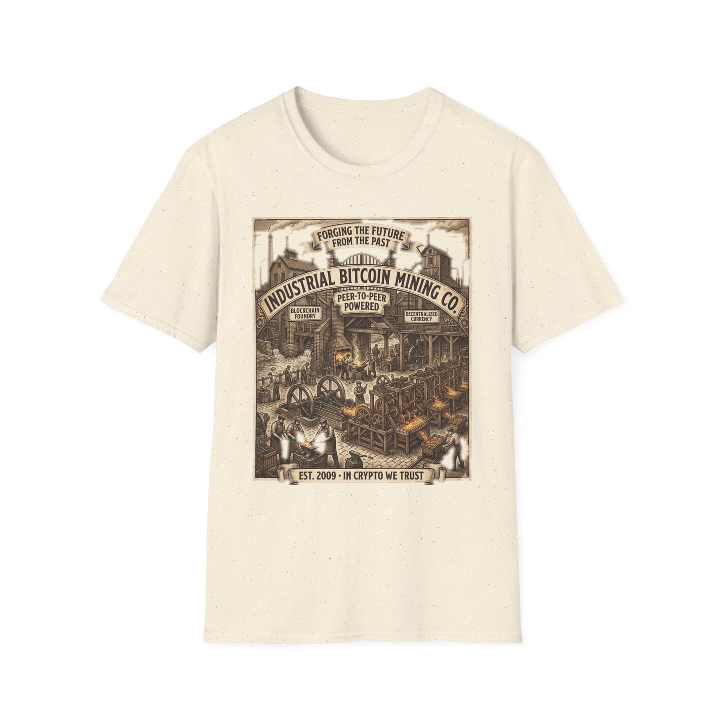 Industrial Bitcoin Mining Co. T-Shirt — Vintage Crypto Miner Graphic Tee