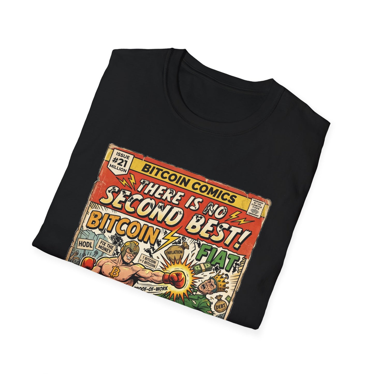 Bitcoin Comics Retro T-Shirt — "There Is No Second Best!" Vintage Crypto Tee
