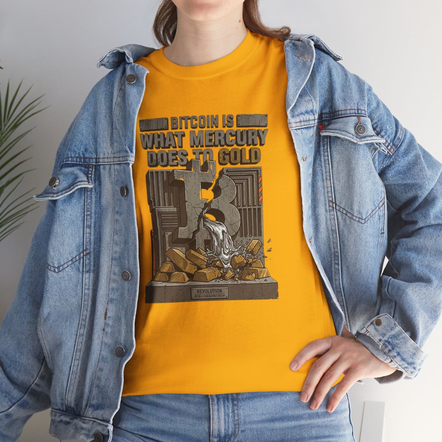 Bitcoin Mercury Effect T-Shirt — "Bitcoin is what mercury does to gold" Graphic Tee