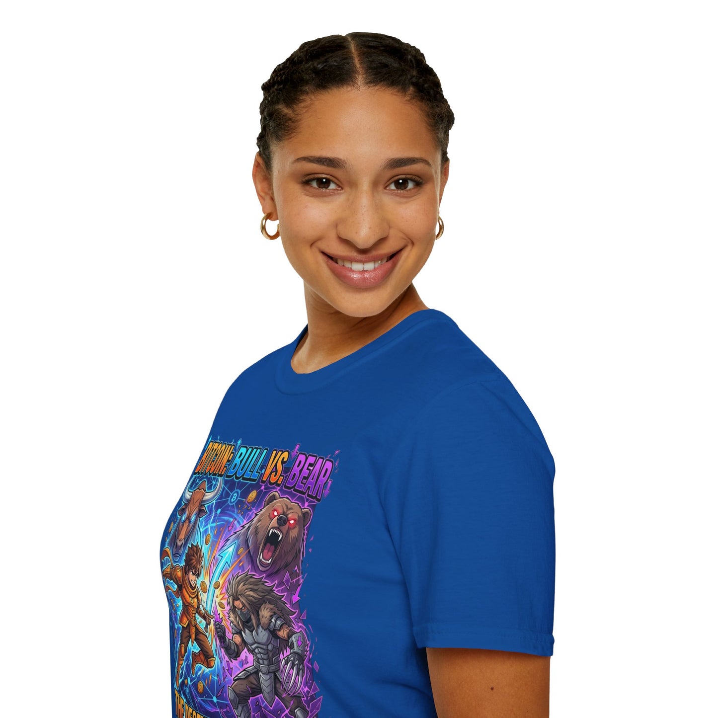 Bitcoin Bull vs Bear T-Shirt - 'The Decentralized Battle' Crypto Graphic Tee