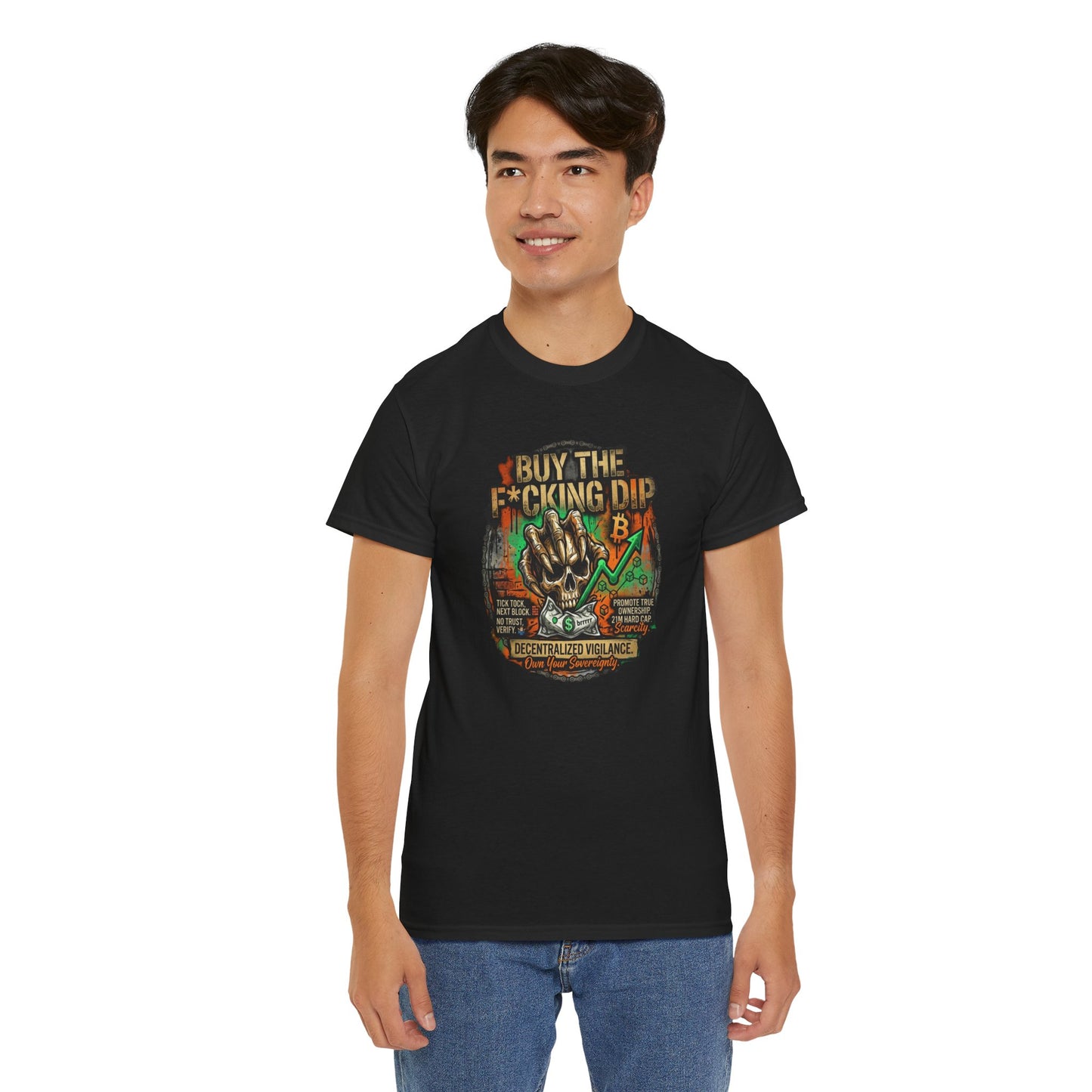 Buy The F*cking Dip Graphic Tee — Stock Market Crypto HODL Trading Shirt