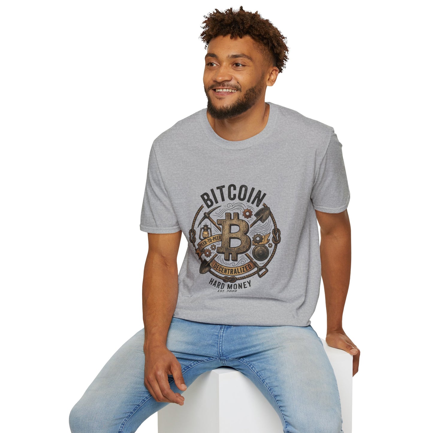 Bitcoin Hard Money T-Shirt — Vintage Crypto Mining Design