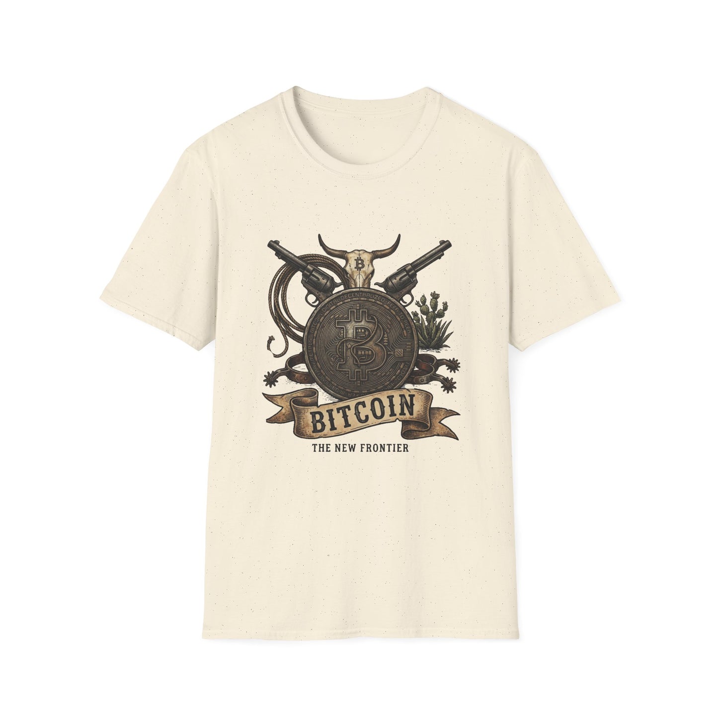 Bitcoin Western T-Shirt — "Bitcoin: The New Frontier" Vintage Crypto Tee